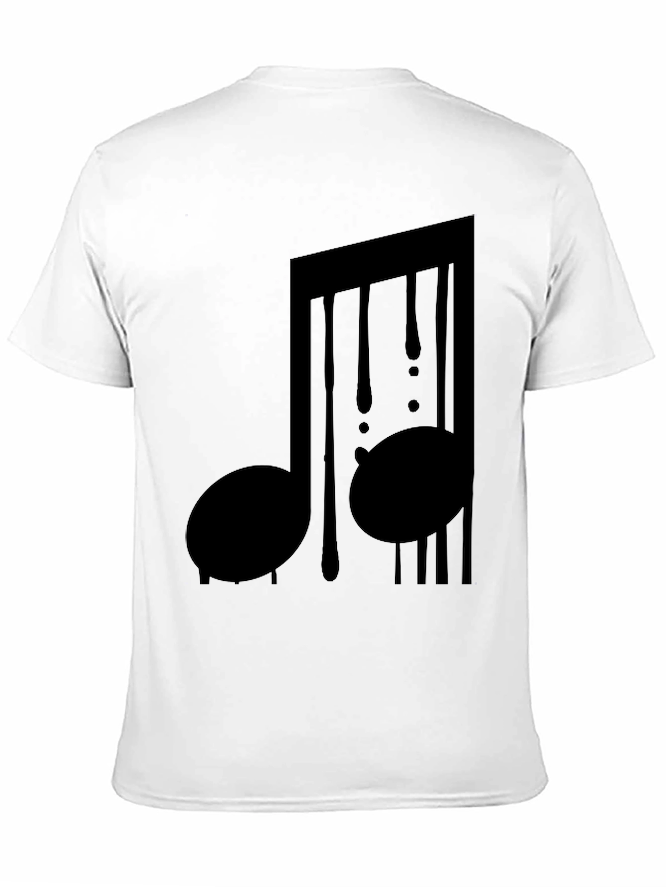 Black Music Note Drip Graphic Tee - Black Cotton Shirt view 11