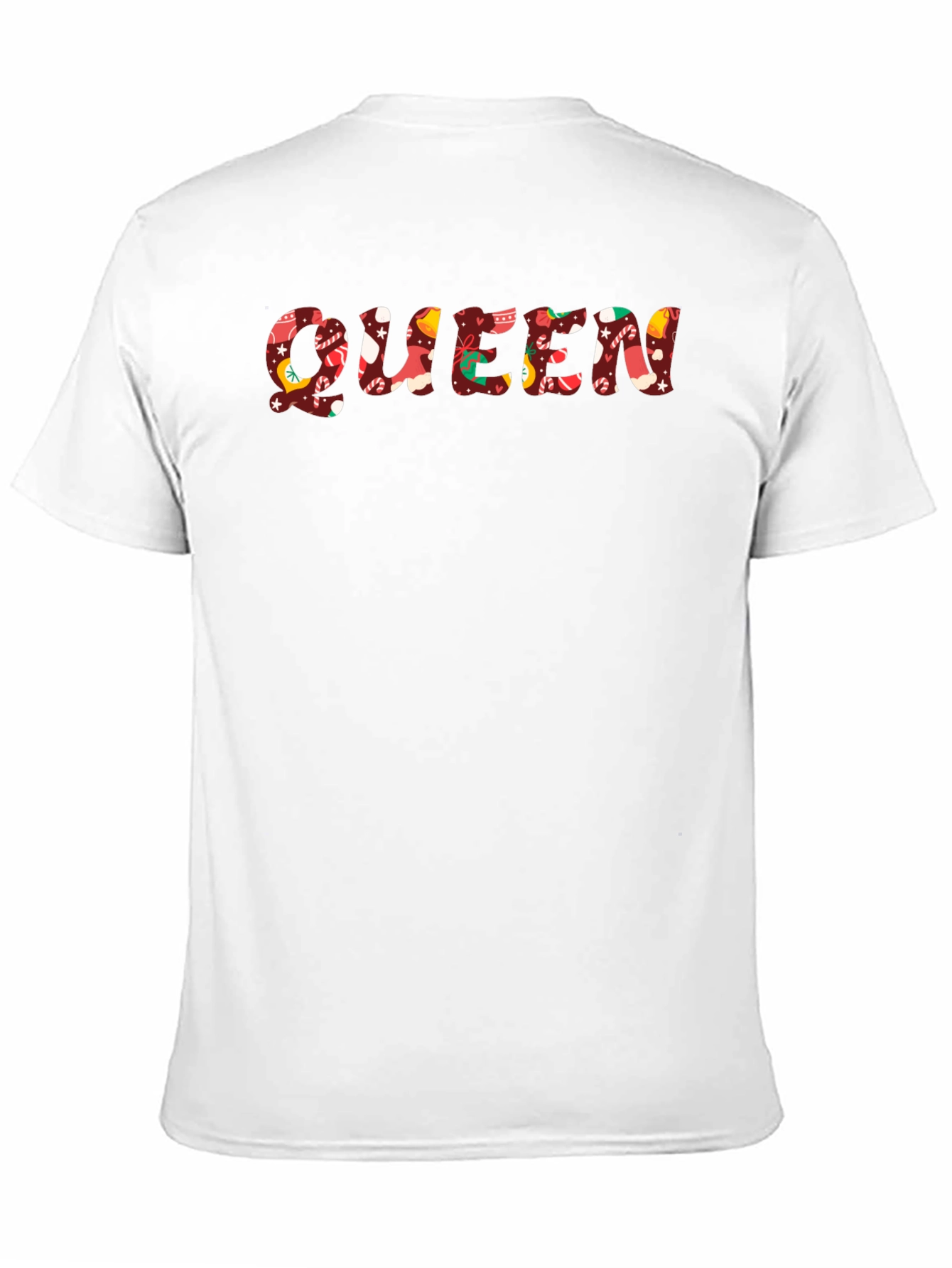 Black Queen Christmas Pattern Black T-Shirt view 11