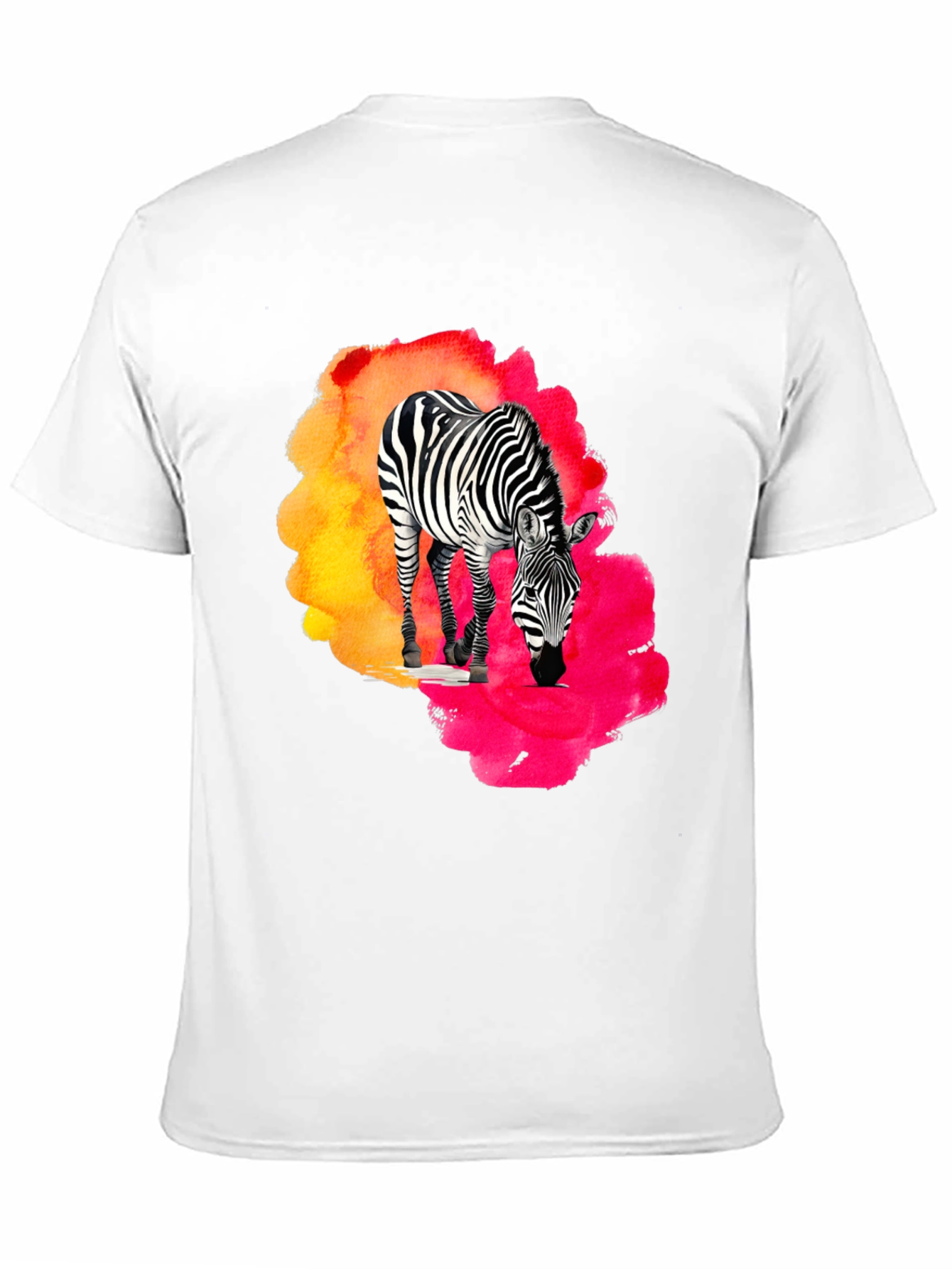 Black Zebra Splash Graphic Tee - Black Cotton Blend view 11