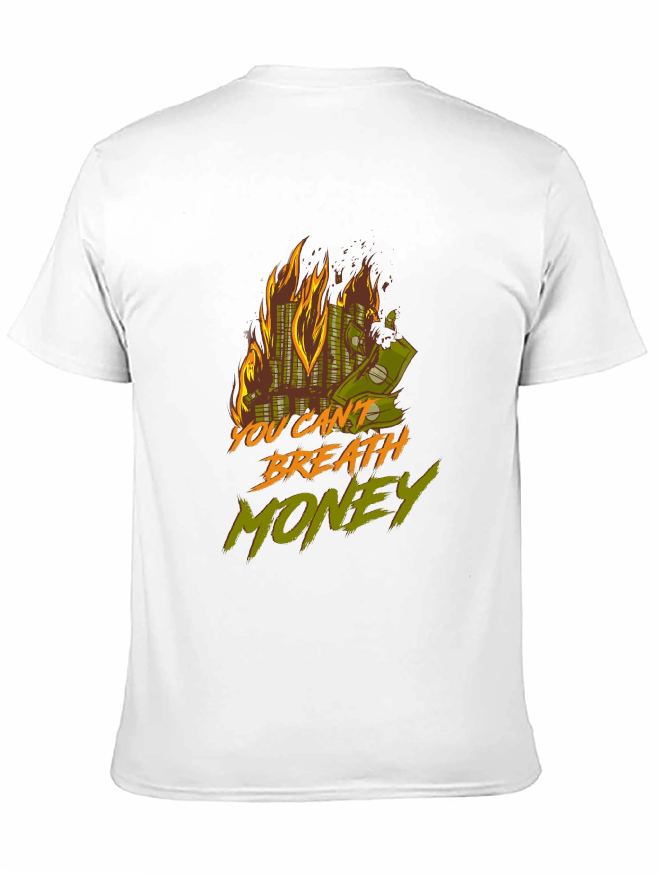 Black Burning Money Graphic Tee view 11