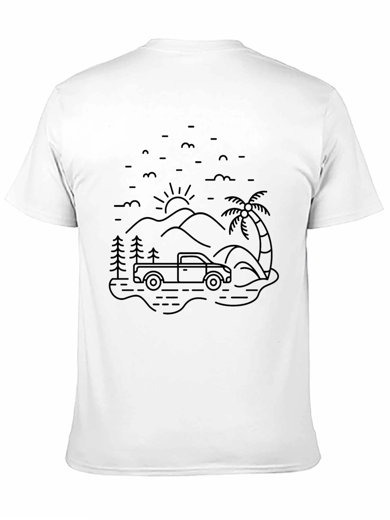 Black Truck Adventure Graphic Tee - Black Cotton Blend view 11