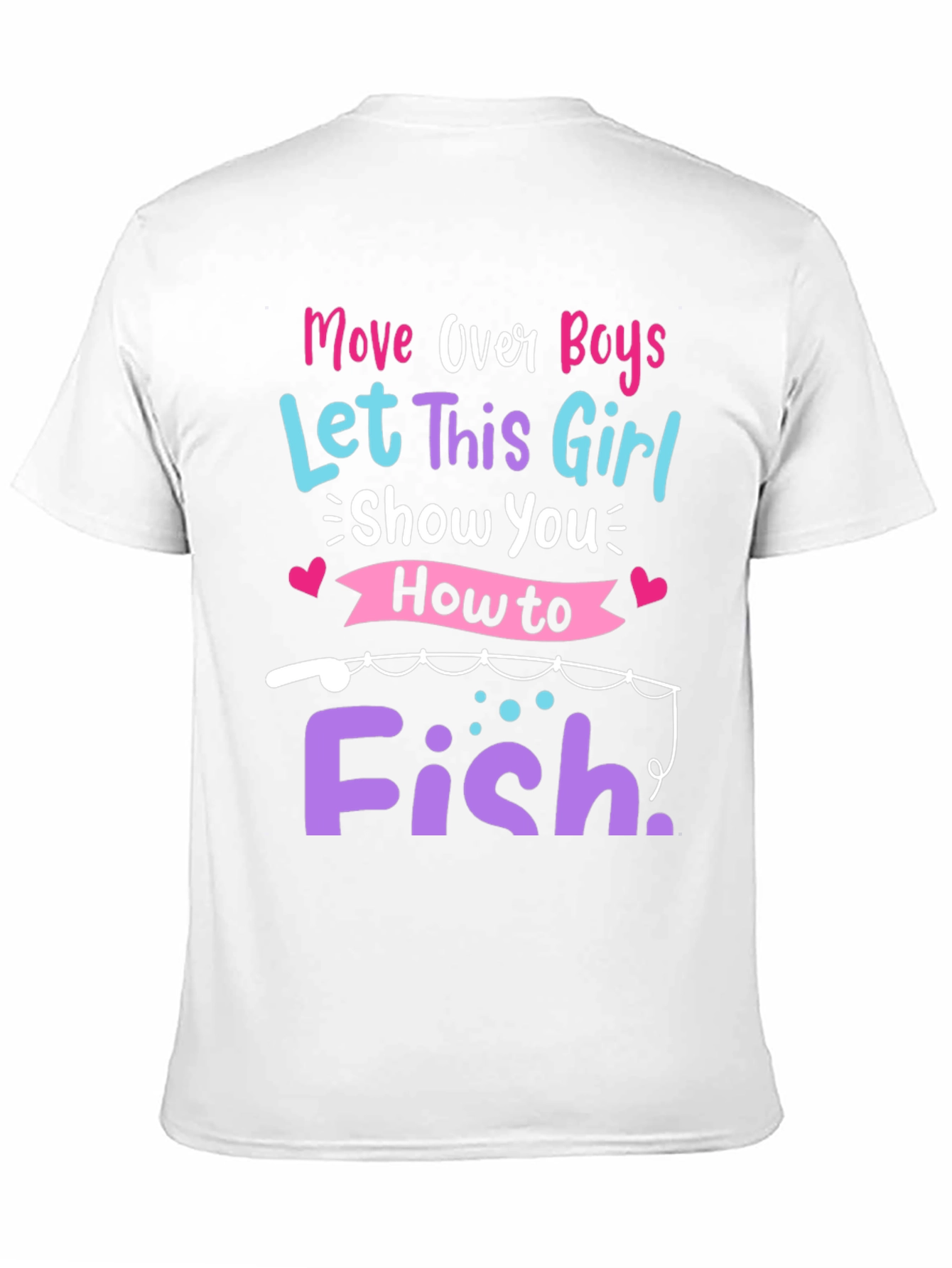 Black Fishing Girl's T-Shirt - "Move Over Boys" view 11