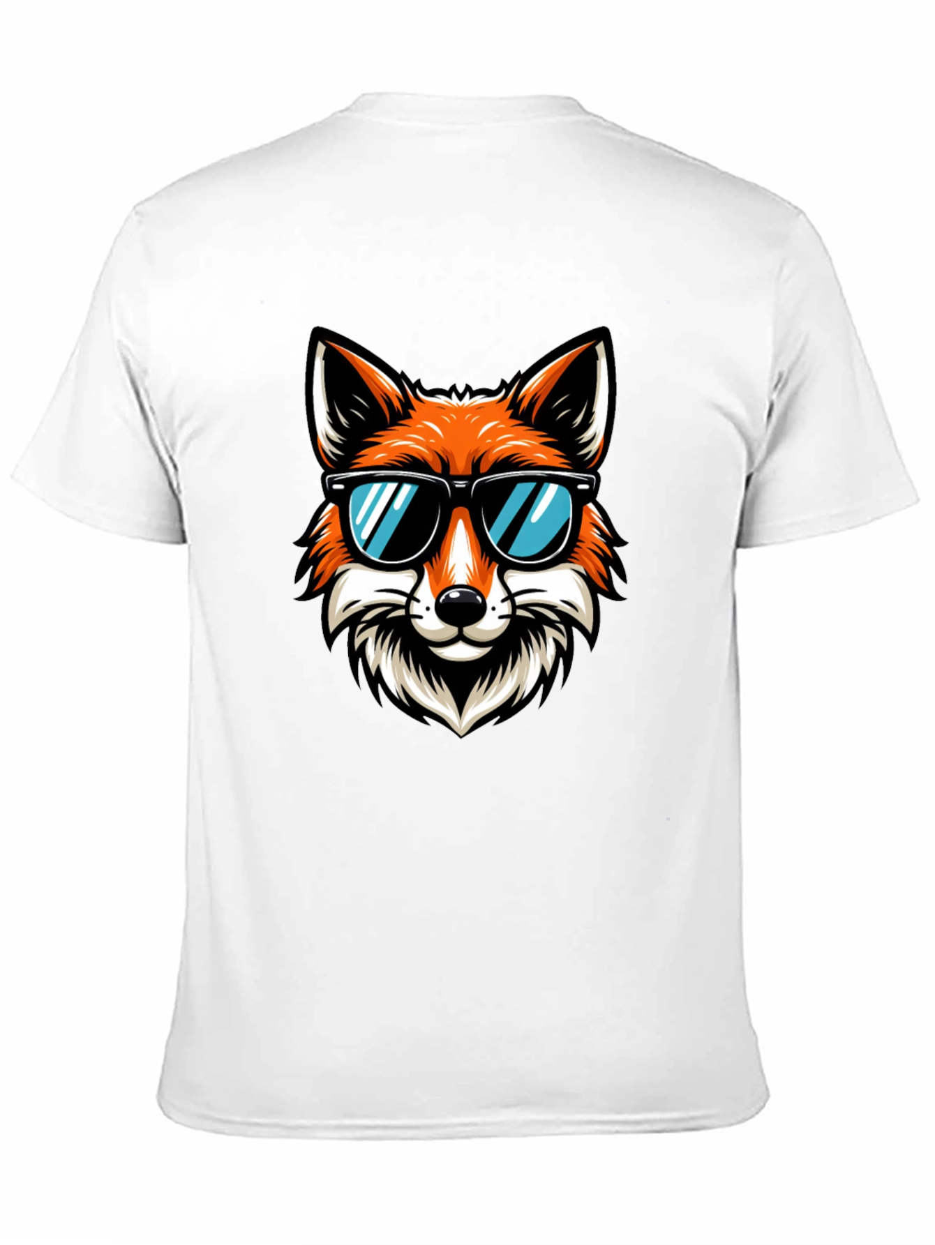 Black Cool Fox Graphic T-Shirt - Black Cotton Tee view 11