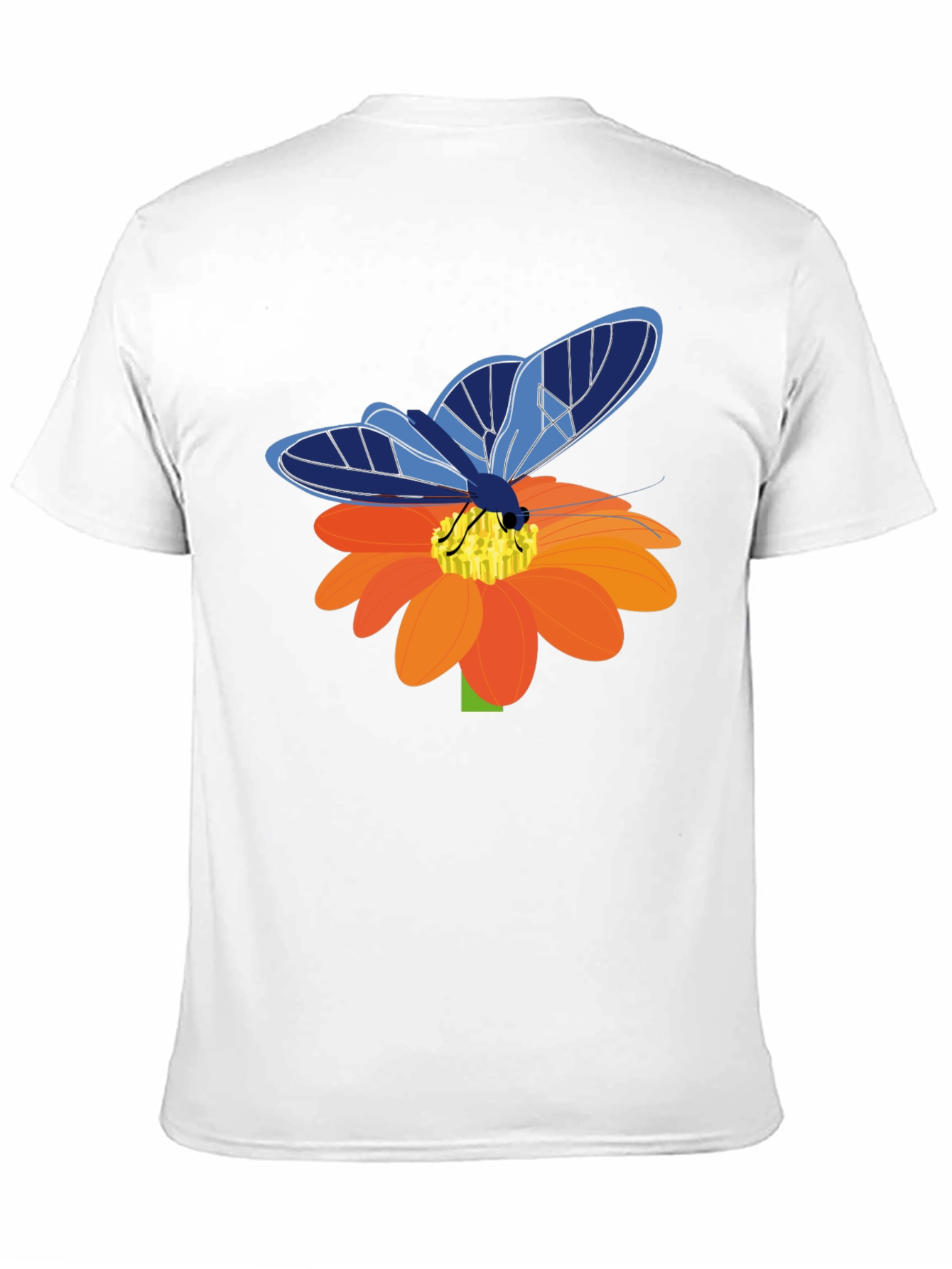 Black Butterfly on Flower Graphic T-Shirt view 11