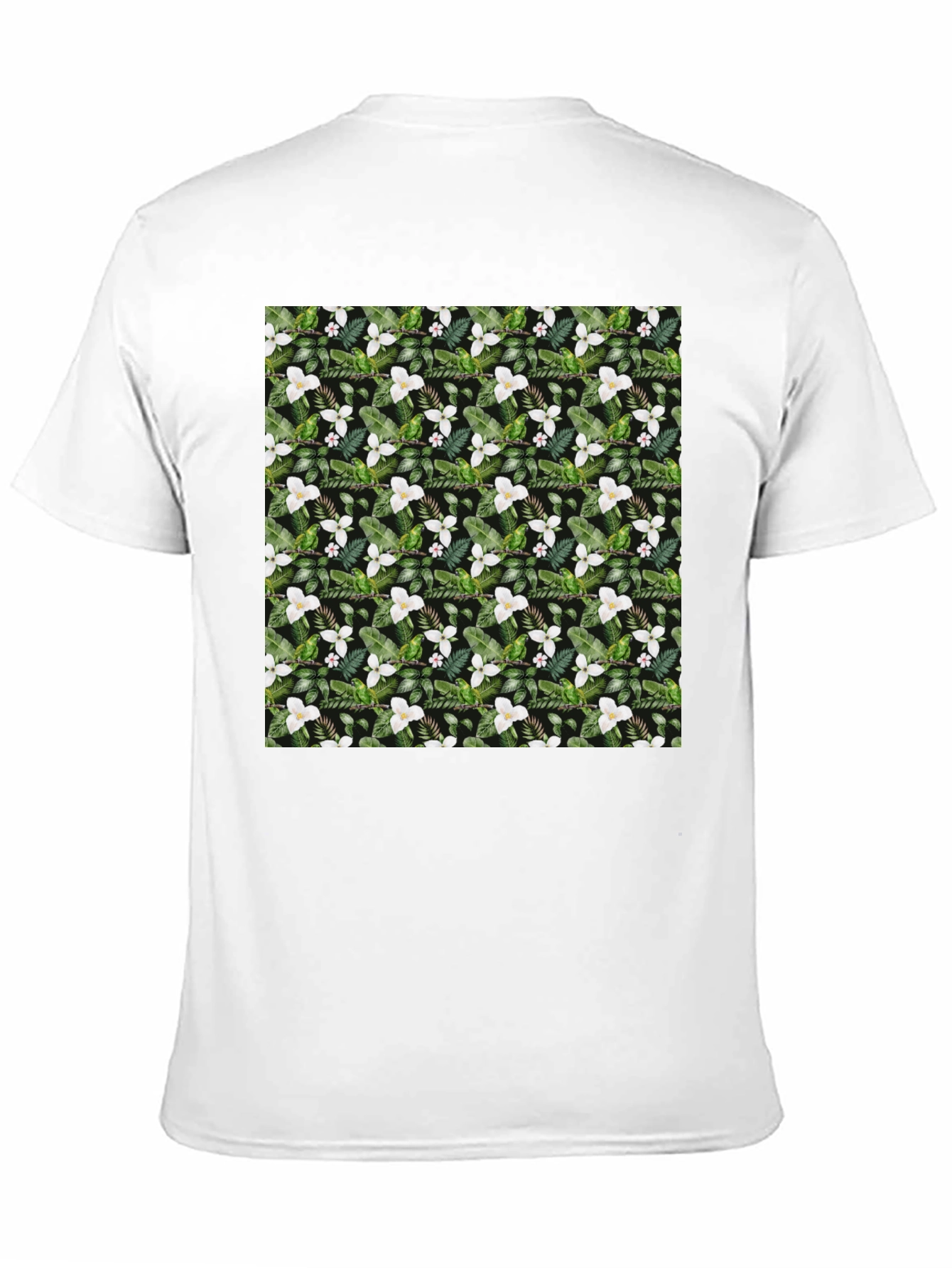 Black Floral Print T-Shirt - Botanical Design view 11