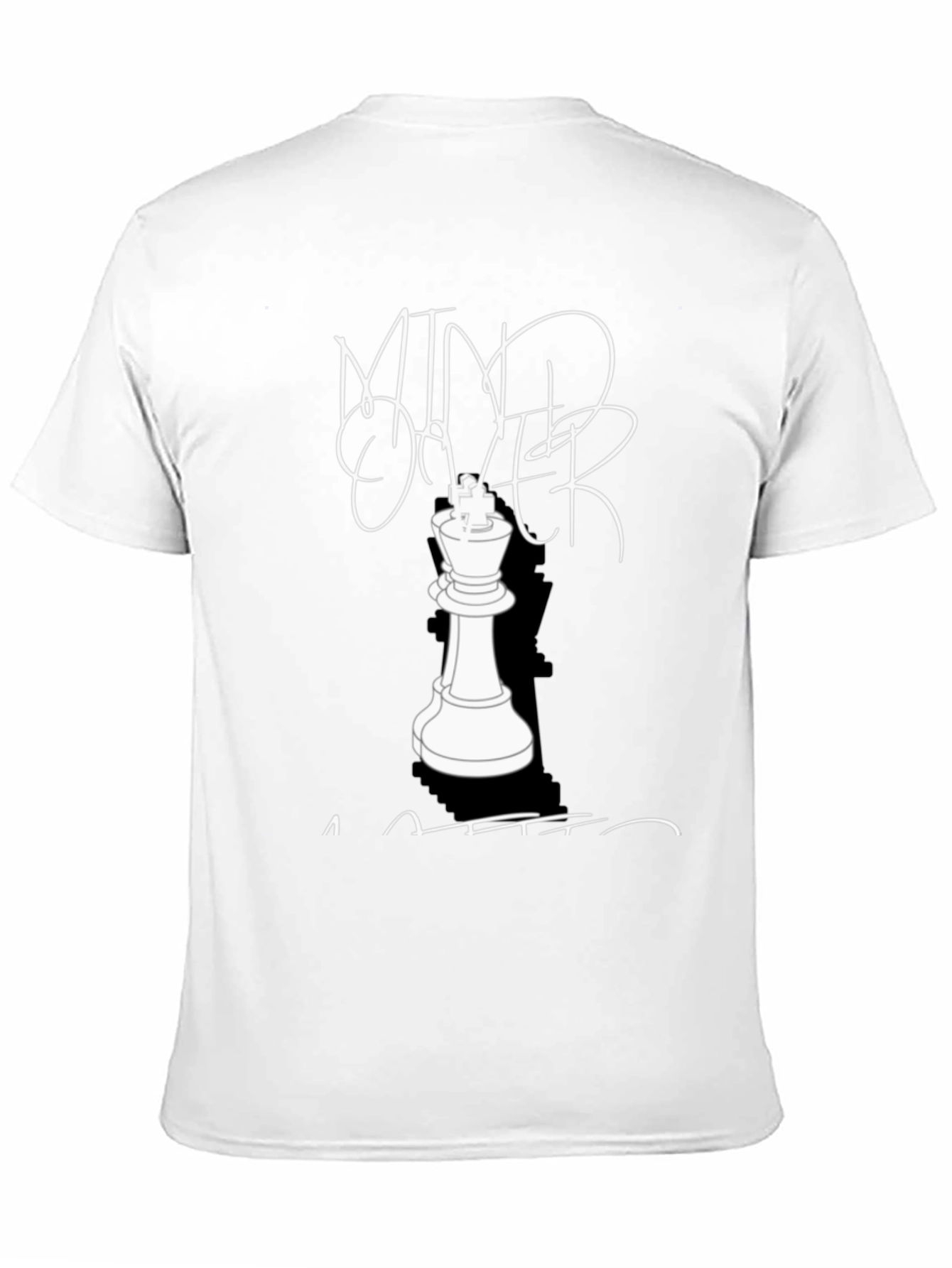 Black Mind Over Matter Chess King T-Shirt - Stylish Graphic Tee view 11