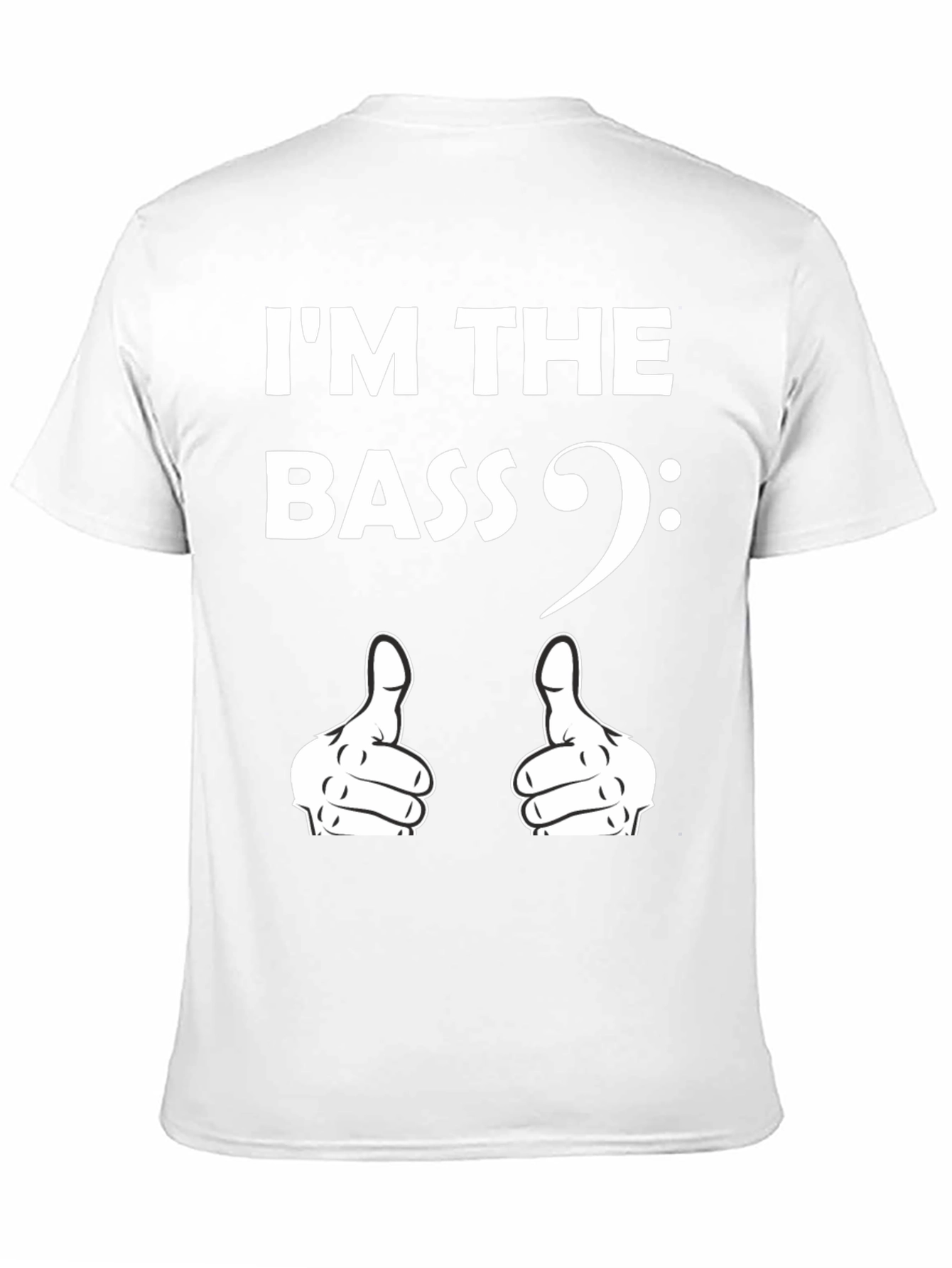 Black I'm the Bass Clef Music T-Shirt view 11
