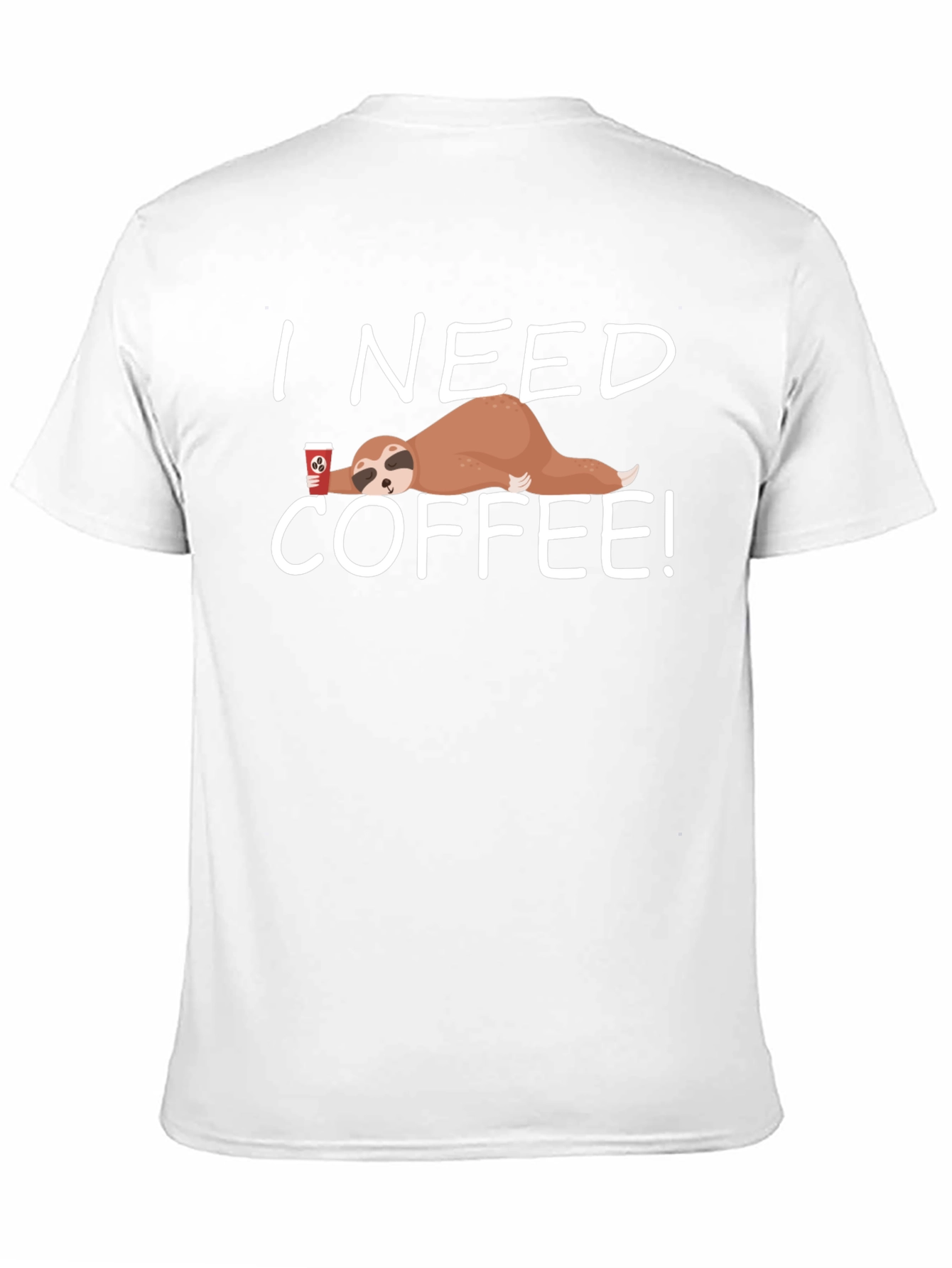 Black I Need Coffee Sloth T-Shirt - Funny & Comfy view 11