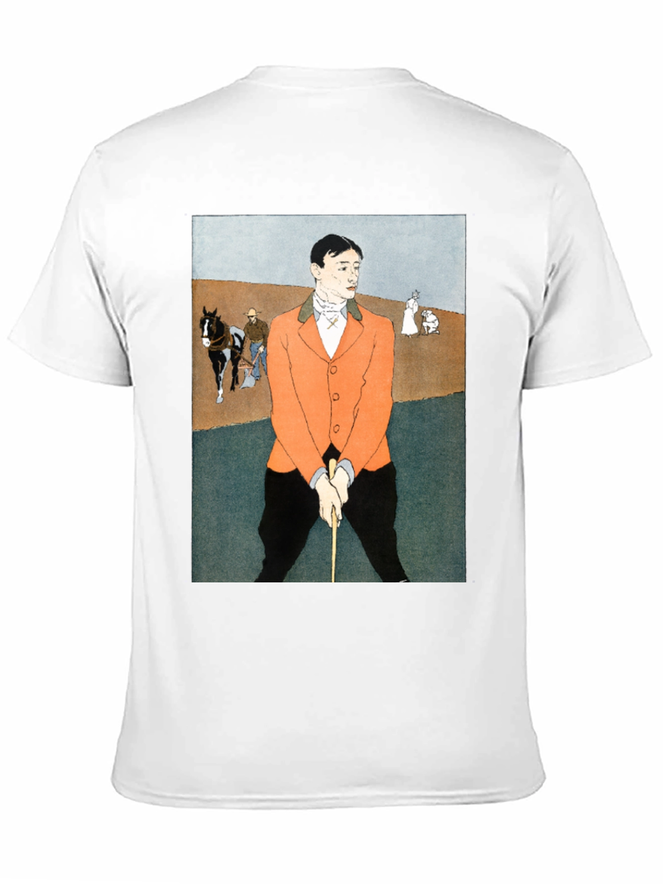Man Golfing Print T-Shirt - Vintage Art Tee - 11