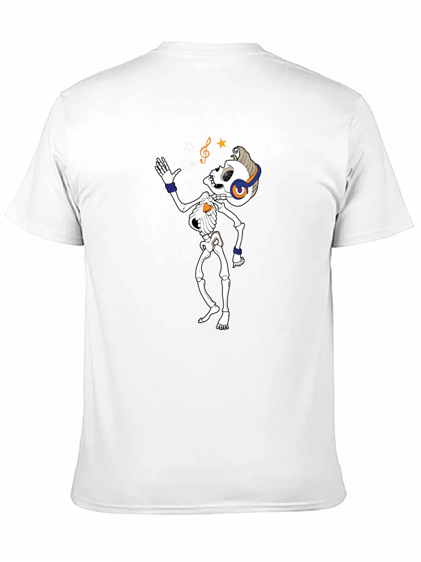 Black Skeleton DJ T-Shirt - Black Graphic Tee view 11