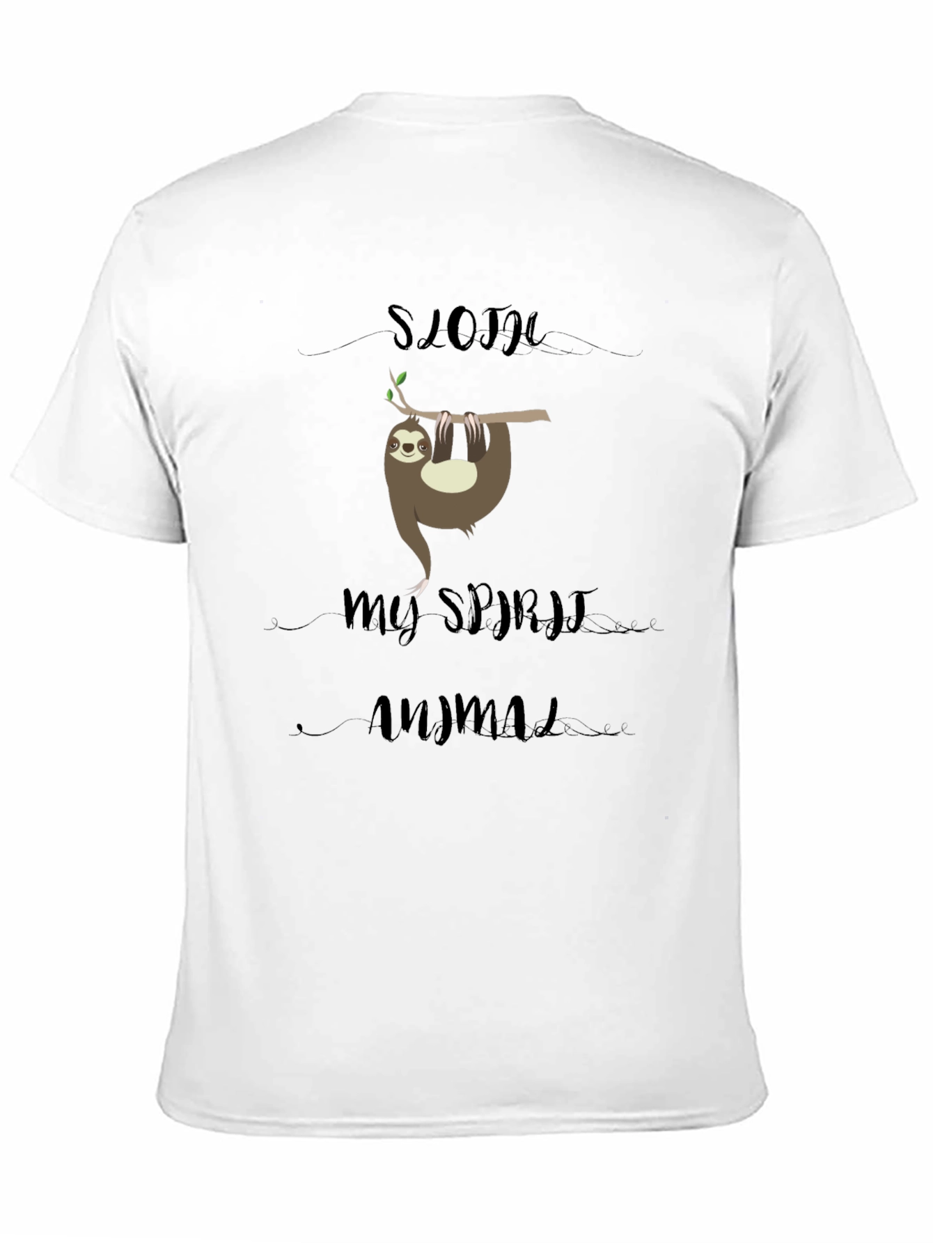 Black Sloth My Spirit Animal T-Shirt - Relaxed Fit Black Tee view 11