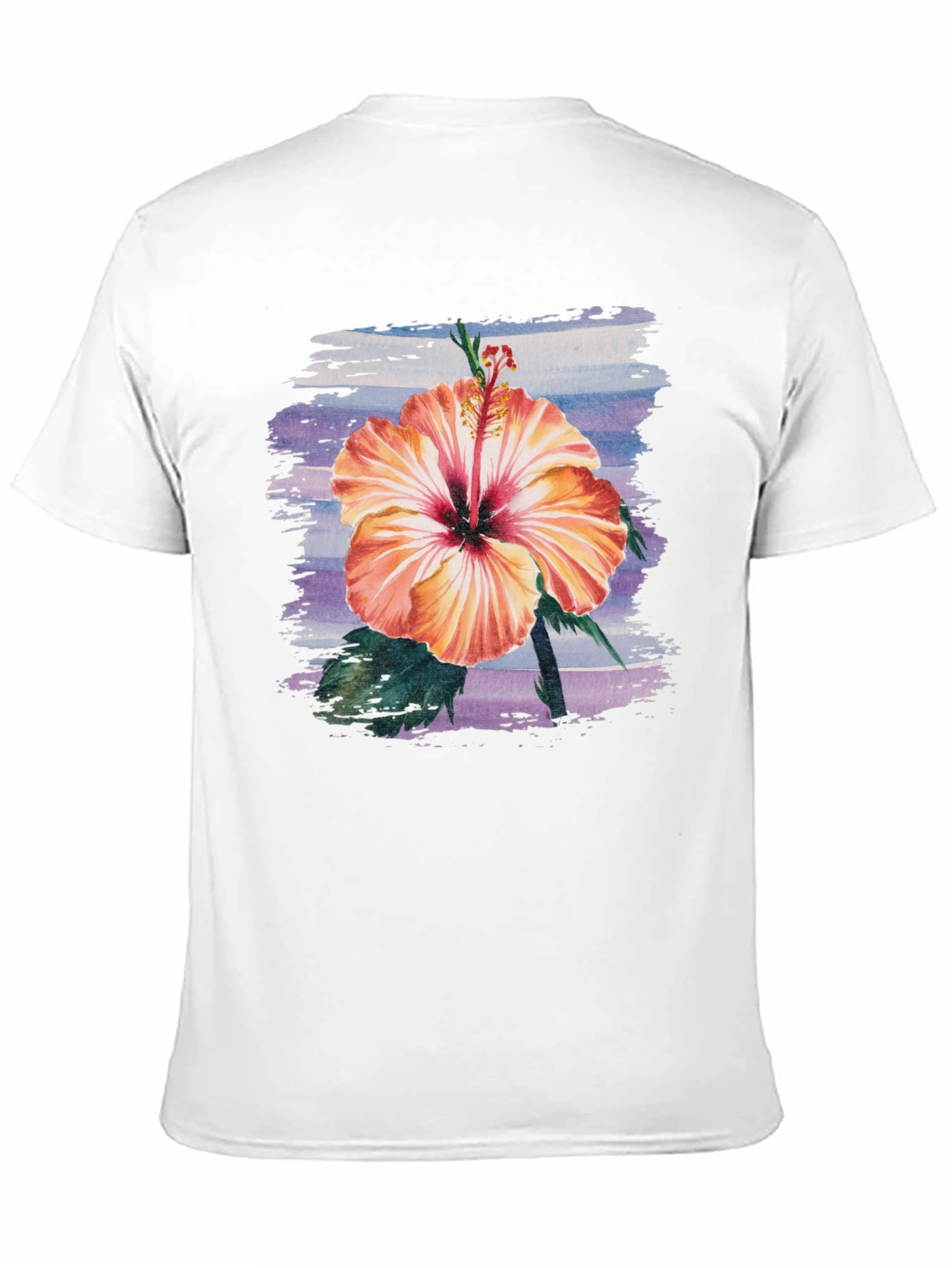 Black Hibiscus Flower Graphic Black T-Shirt view 11