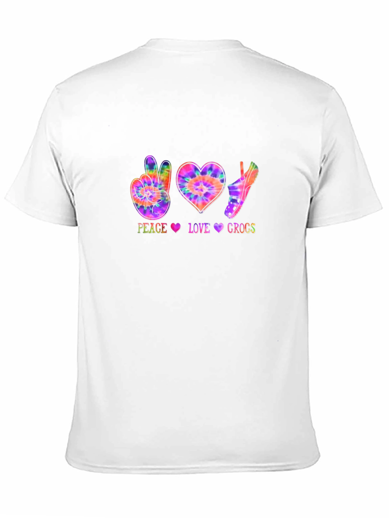 Black Peace Love Crocs Tie-Dye Graphic T-Shirt view 11