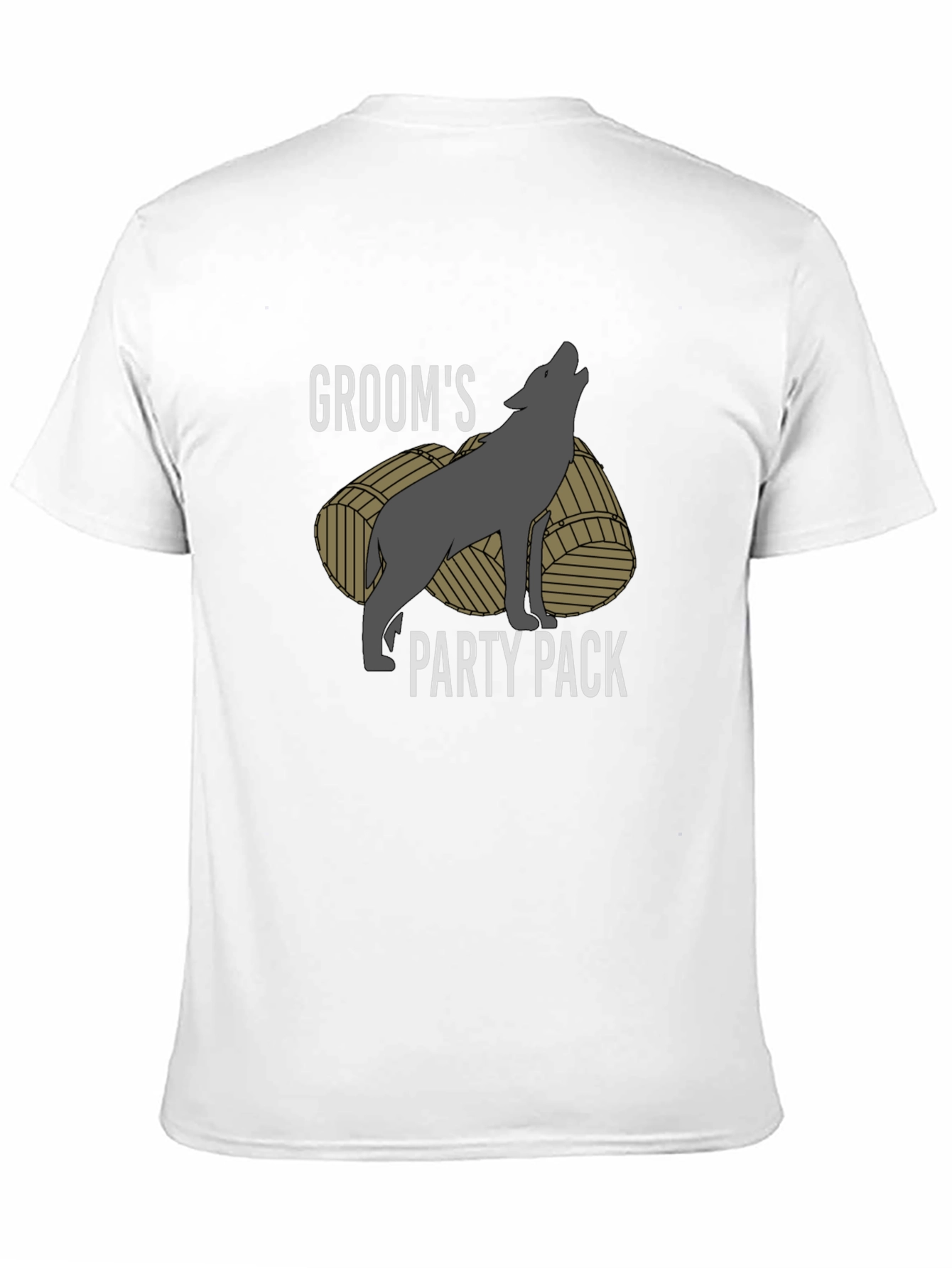 Black Groom's Party Pack T-Shirt - Wolf Design view 11