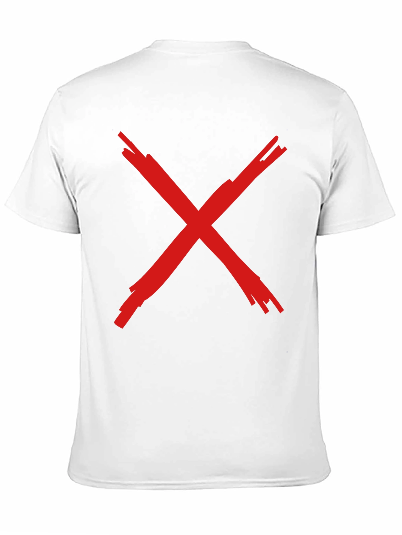 Black Bold Red X Graphic Print Black T-Shirt view 11