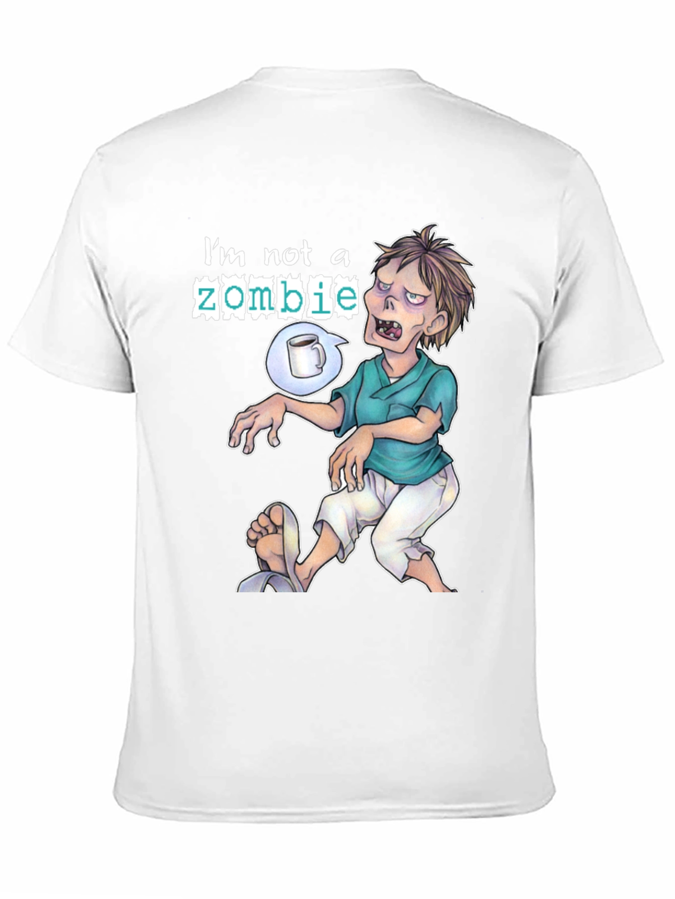 Black I'm Not A Zombie T-Shirt - Coffee Lover Tee view 11