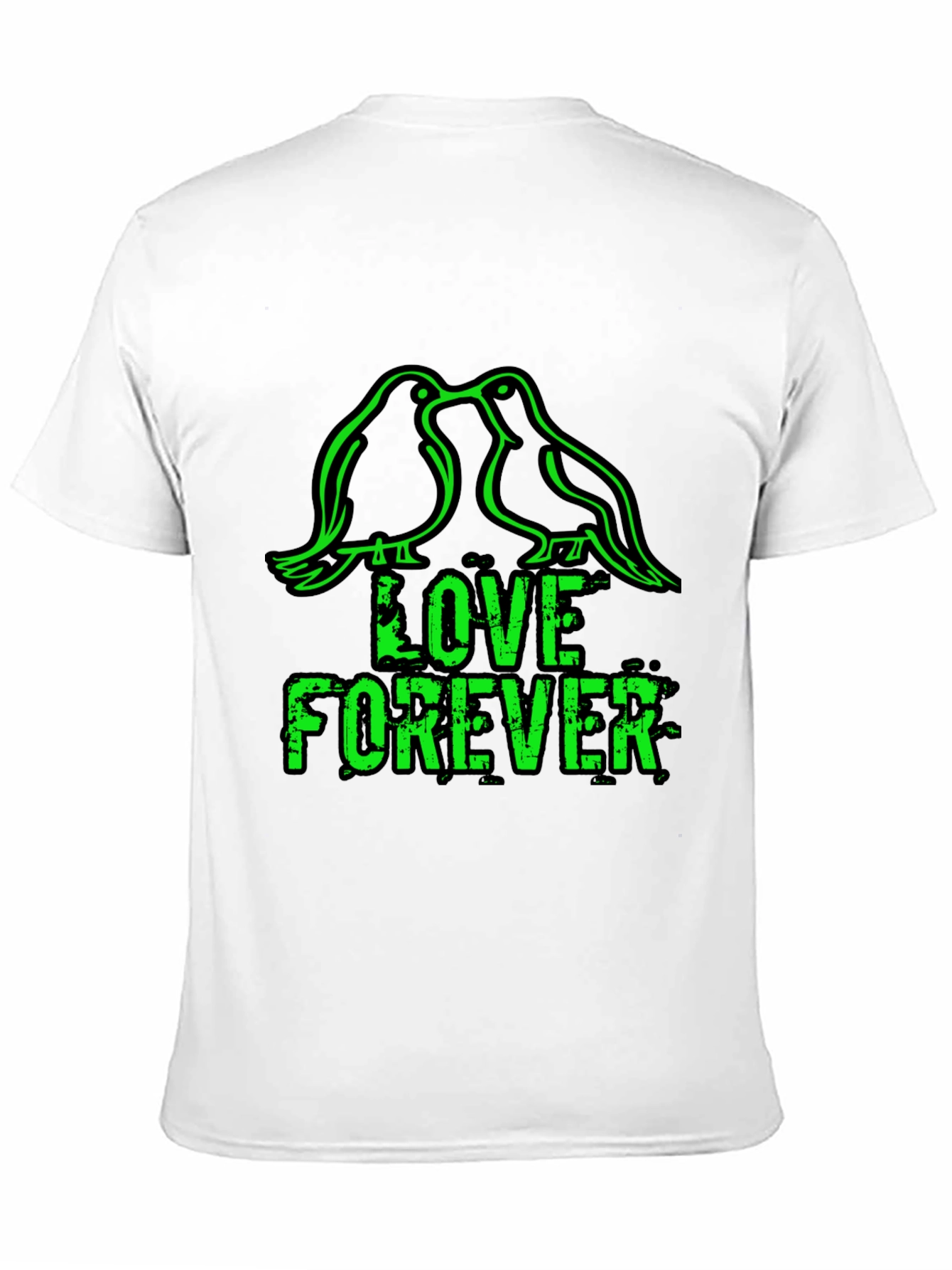 Black Love Forever T-Shirt - Birds & Grunge Style view 11