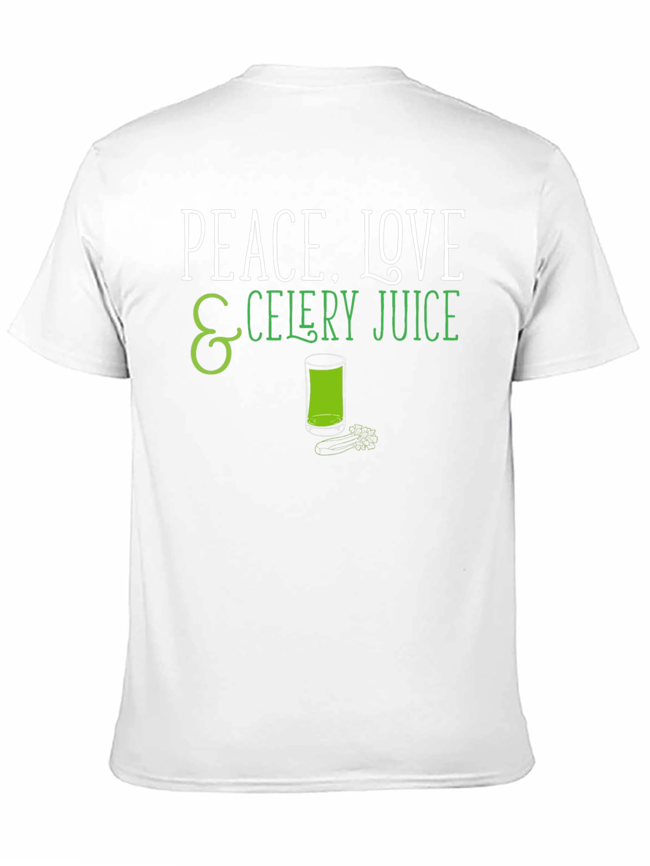 Black Peace Love Celery Juice Black Graphic T-Shirt view 11