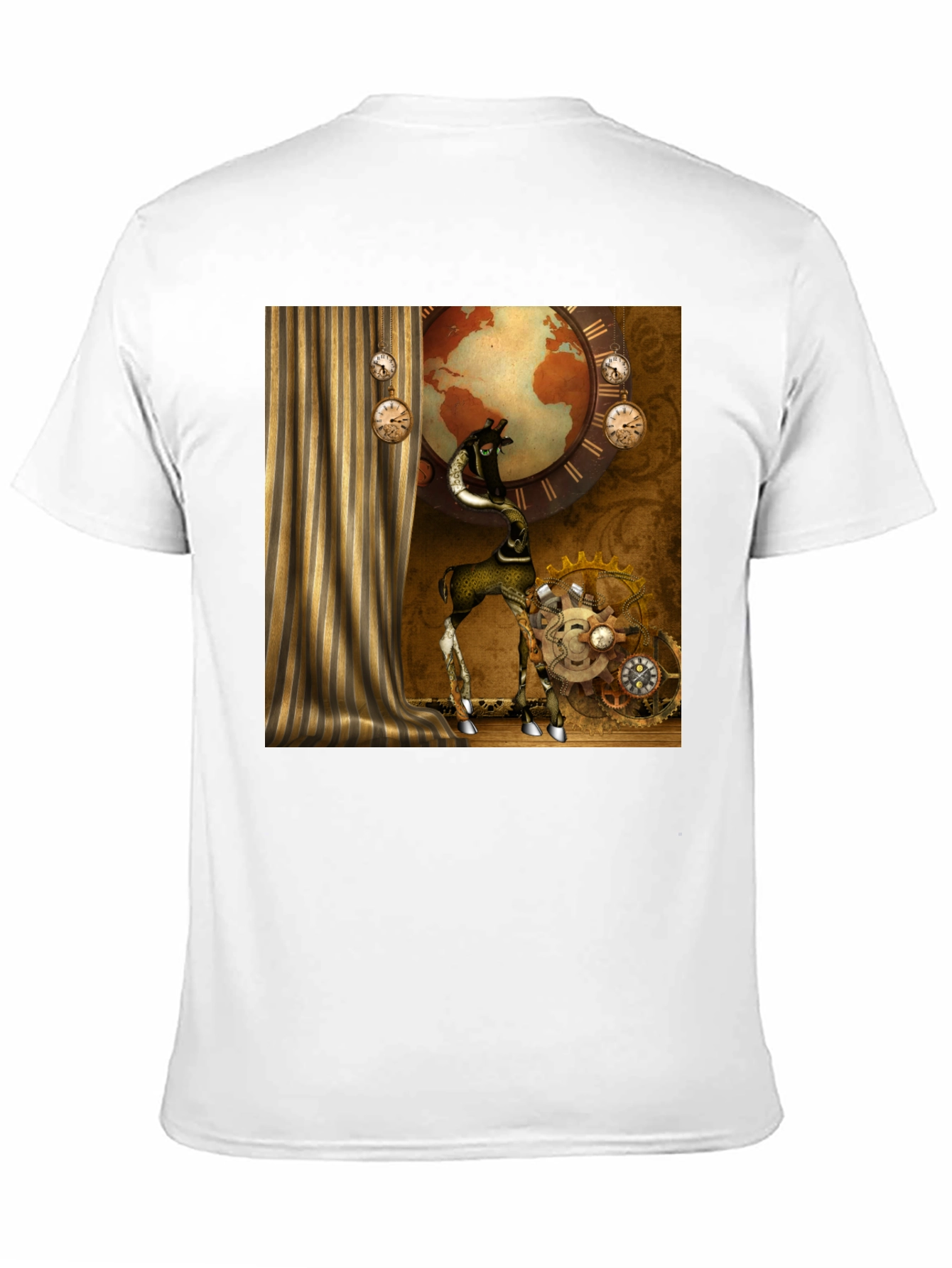 Black Steampunk Giraffe T-Shirt view 11