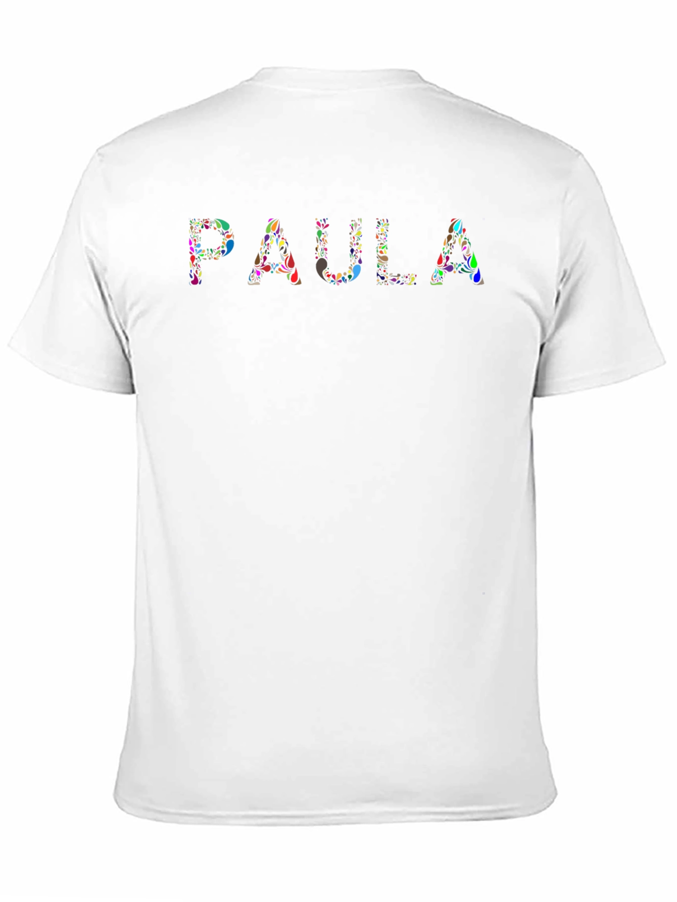 Black Personalized PAULA Tee - Custom Floral Letter Design view 11