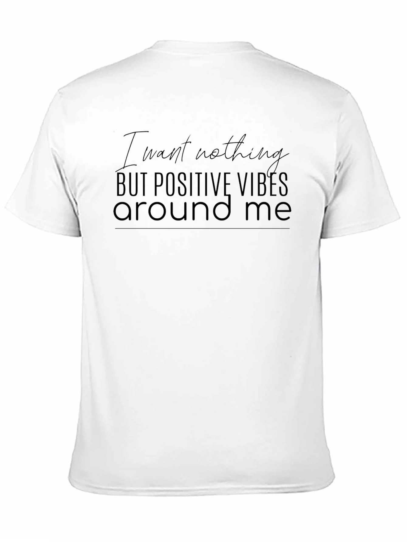 Black Positive Vibes Graphic Tee - Soft Black Cotton view 11