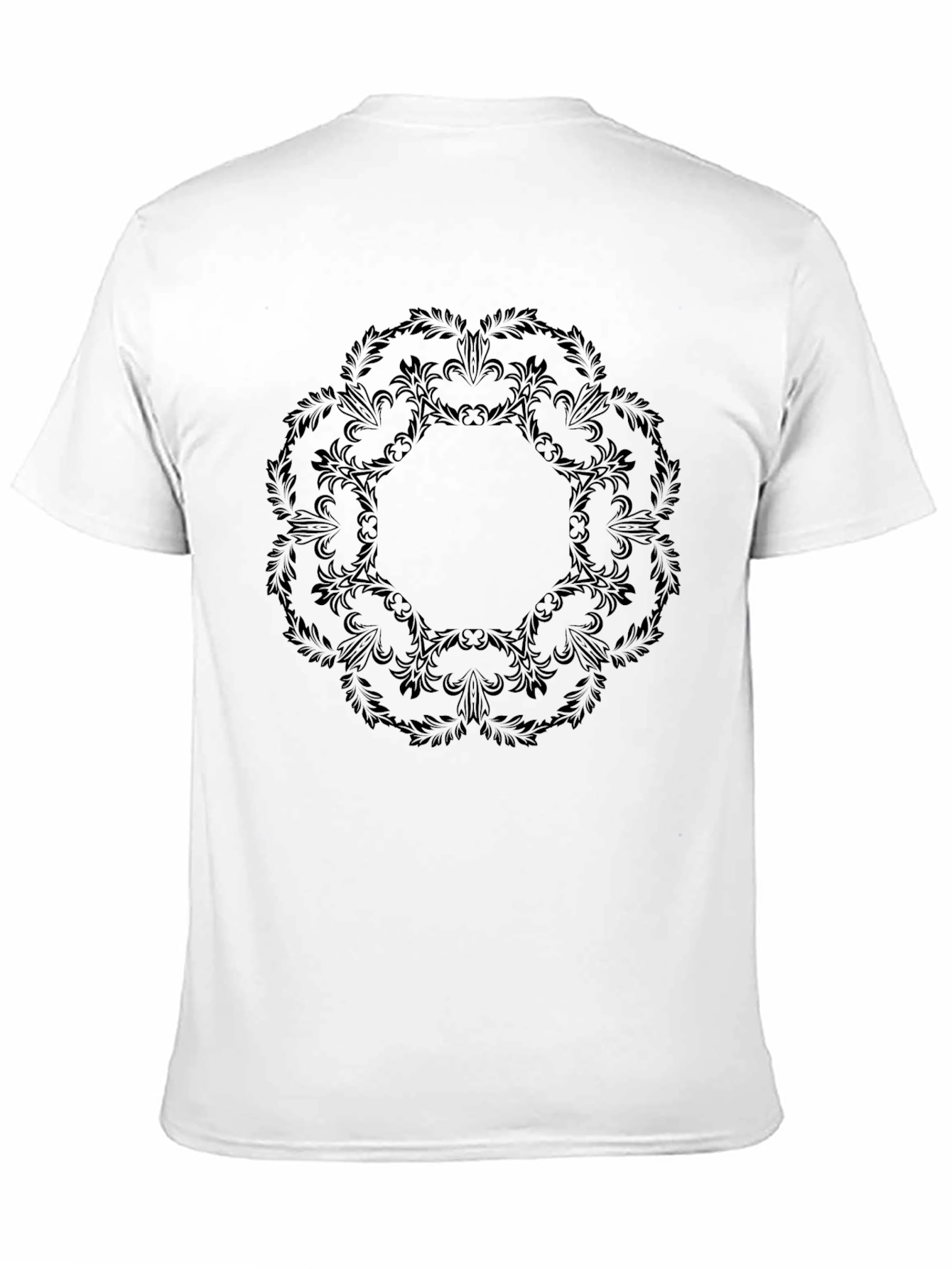 Black Black Floral Mandala Graphic Tee - Stylish Men's Casual Wear view 11