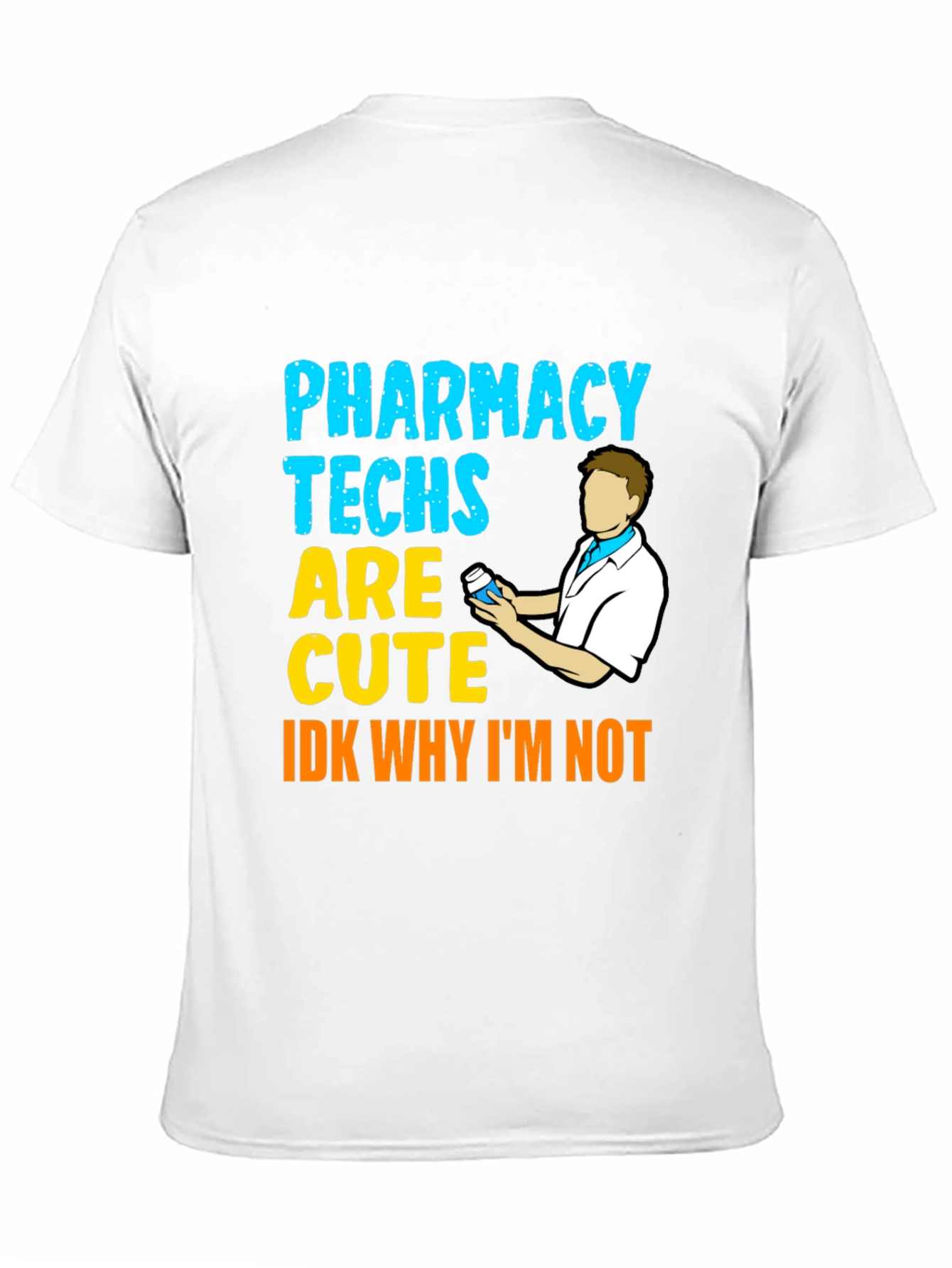 Black Pharmacy Techs Are Cute Men's Black T-Shirt view 11