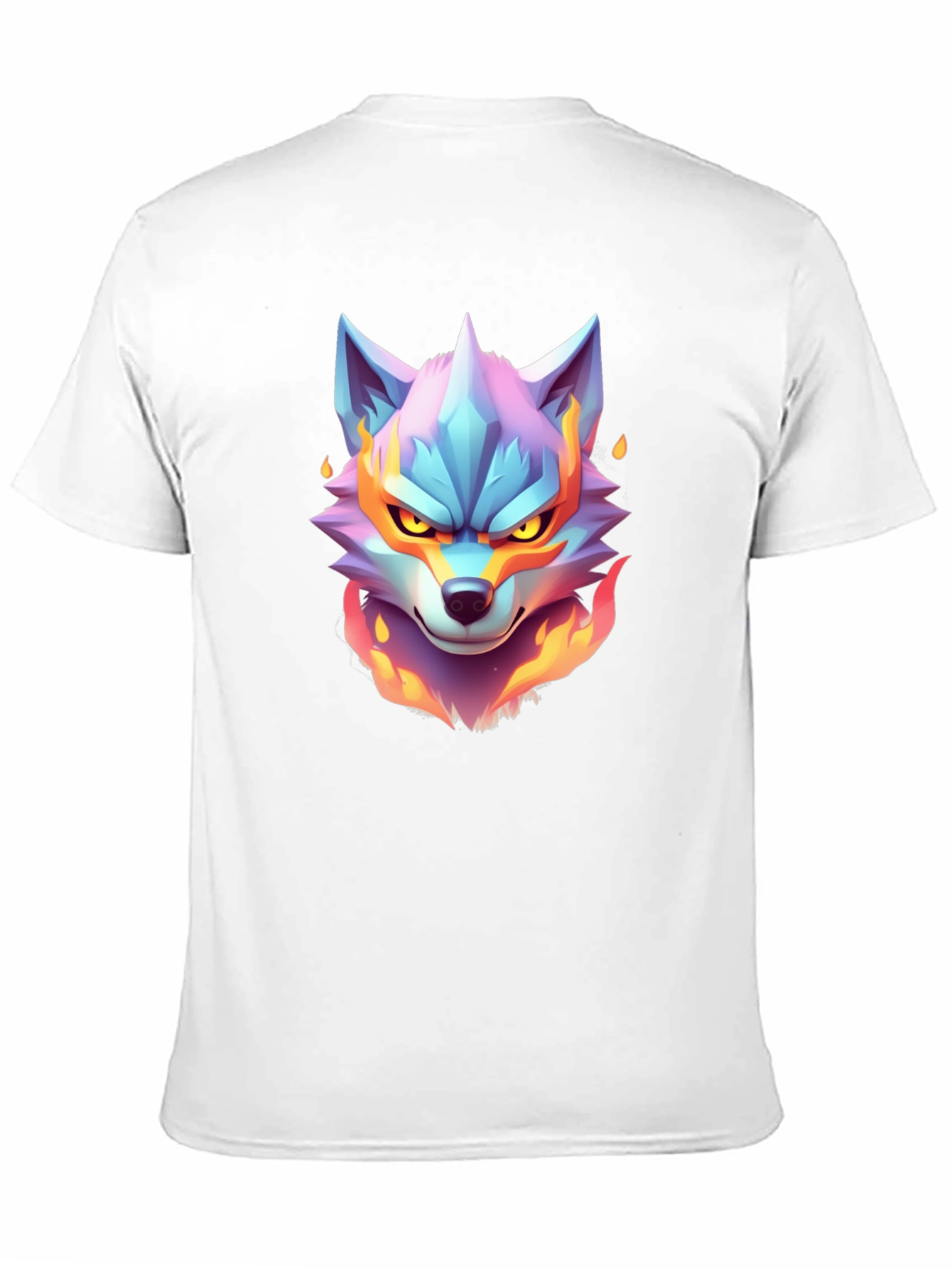 Black Fiery Wolf Graphic Tee - Cool Animal Design view 11