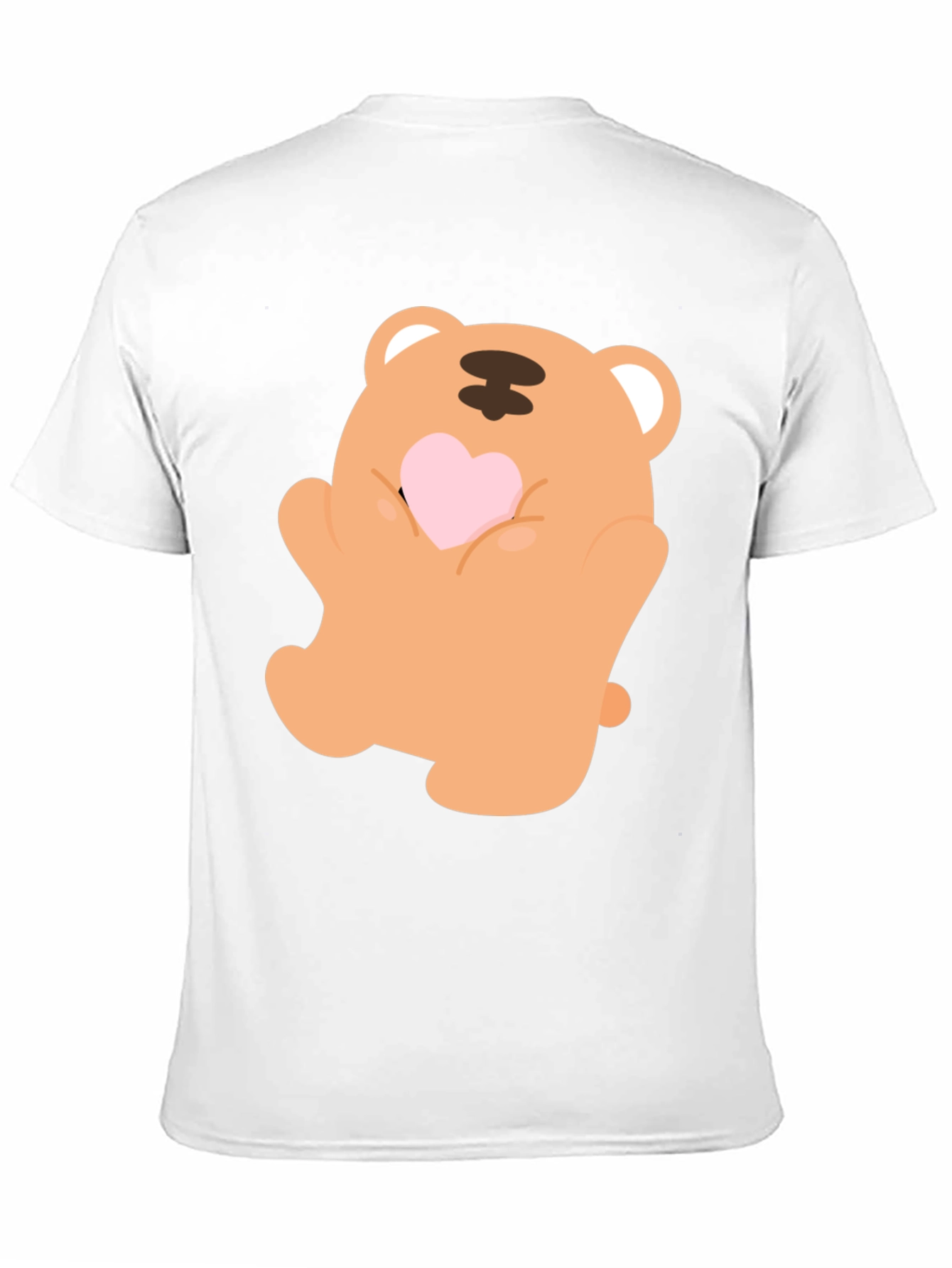 Black Cute Bear Holding Heart Graphic Tee view 11
