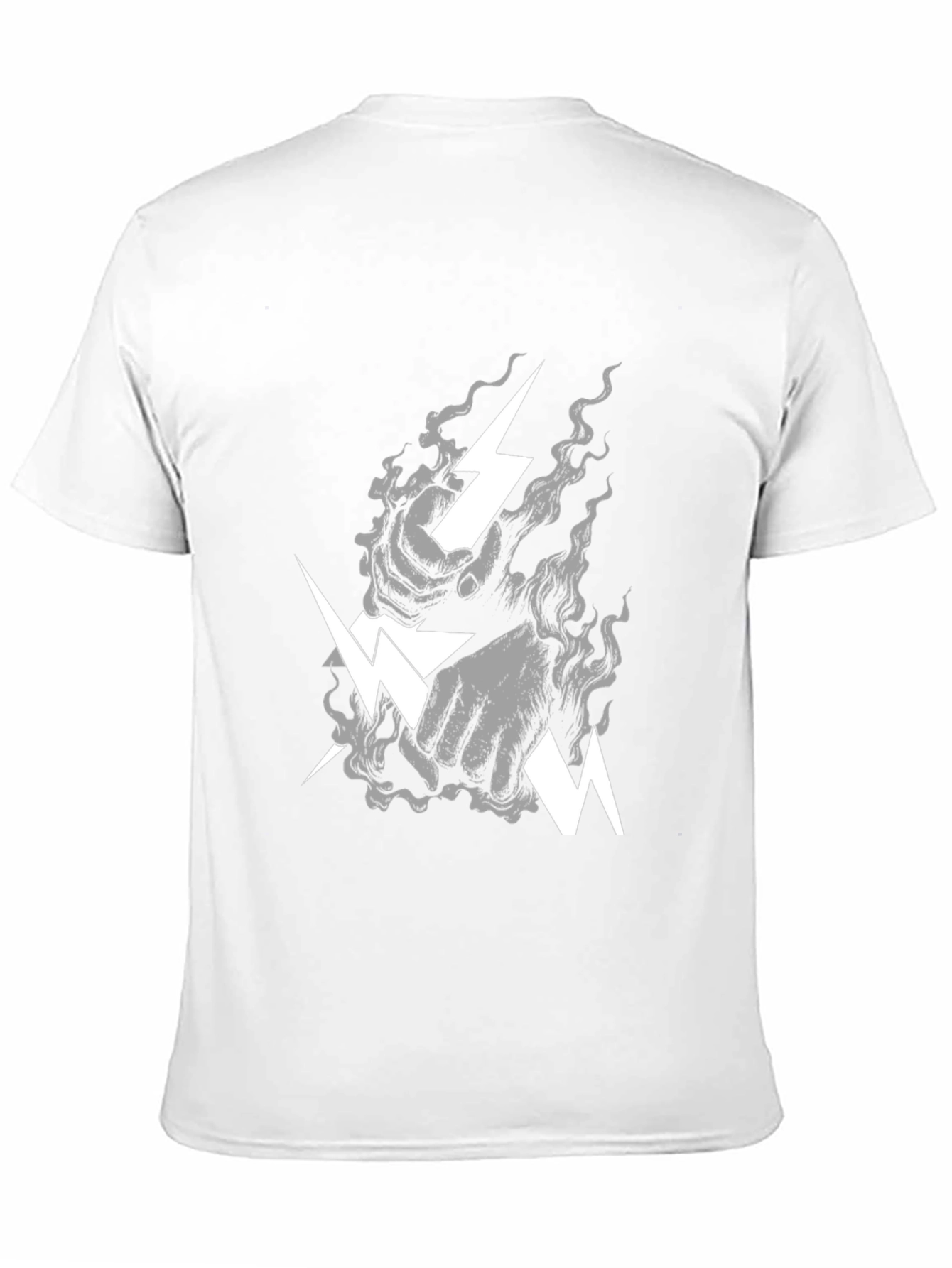 Black Stylish Black T-Shirt with Lightning Bolt Graphic view 11