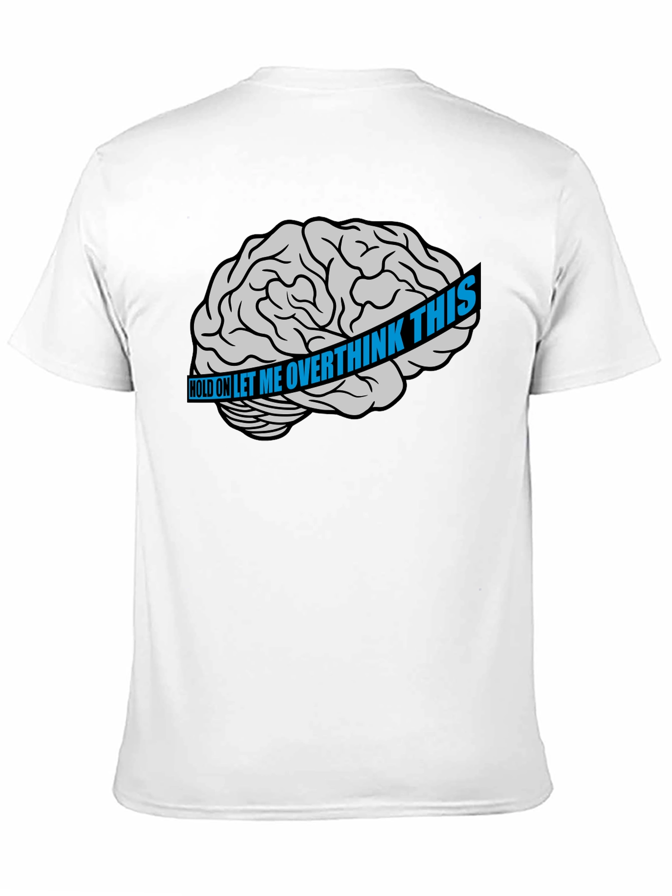 Black Overthink Brain Graphic T-Shirt - Black view 11