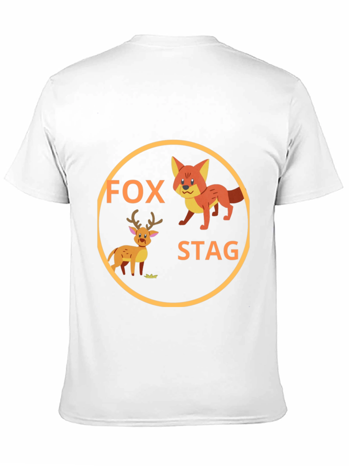 Black Fox and Stag Graphic Tee - Cute Animal Design view 11