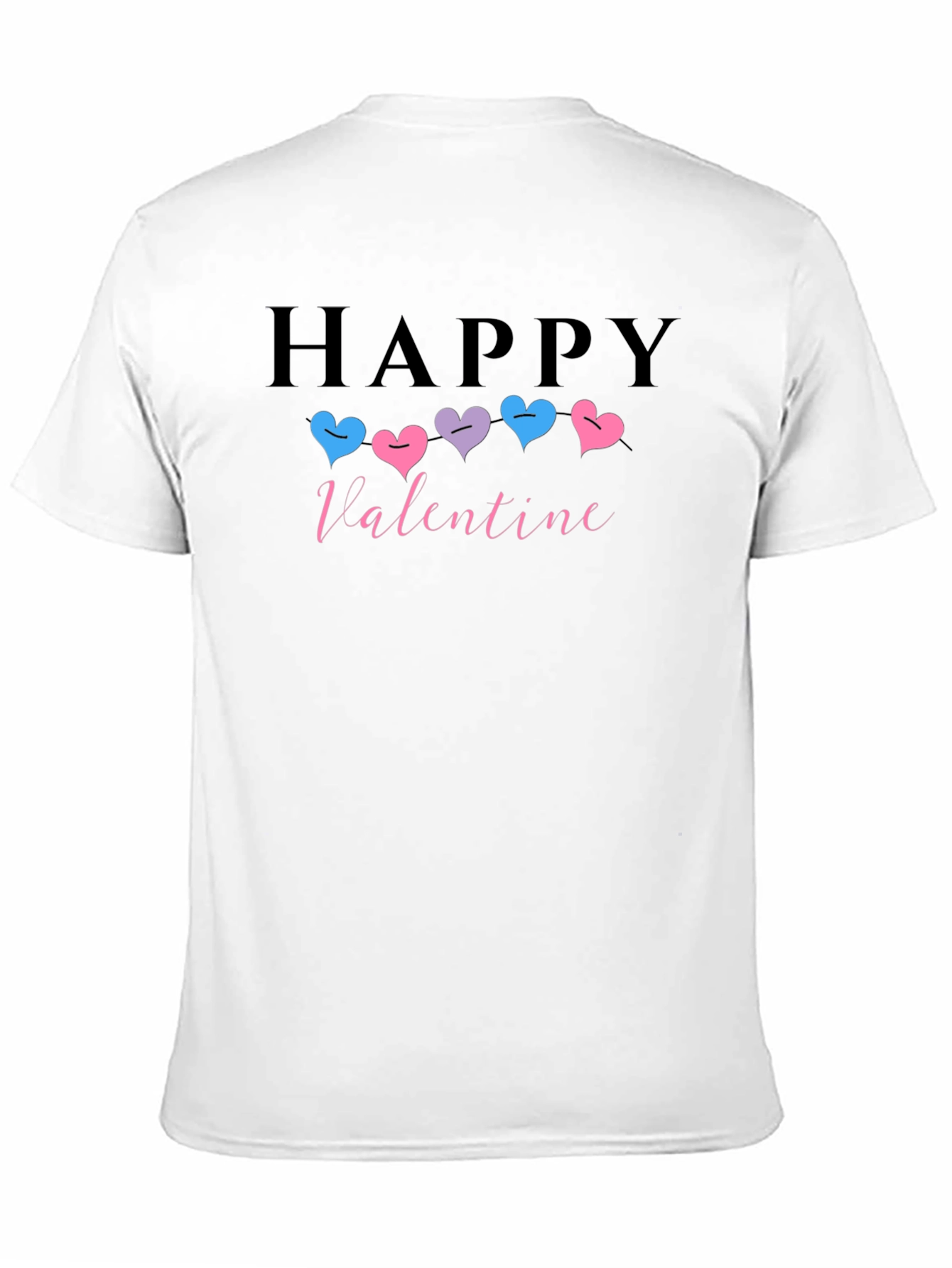 Black Happy Valentine T-shirt with Heart Design view 11