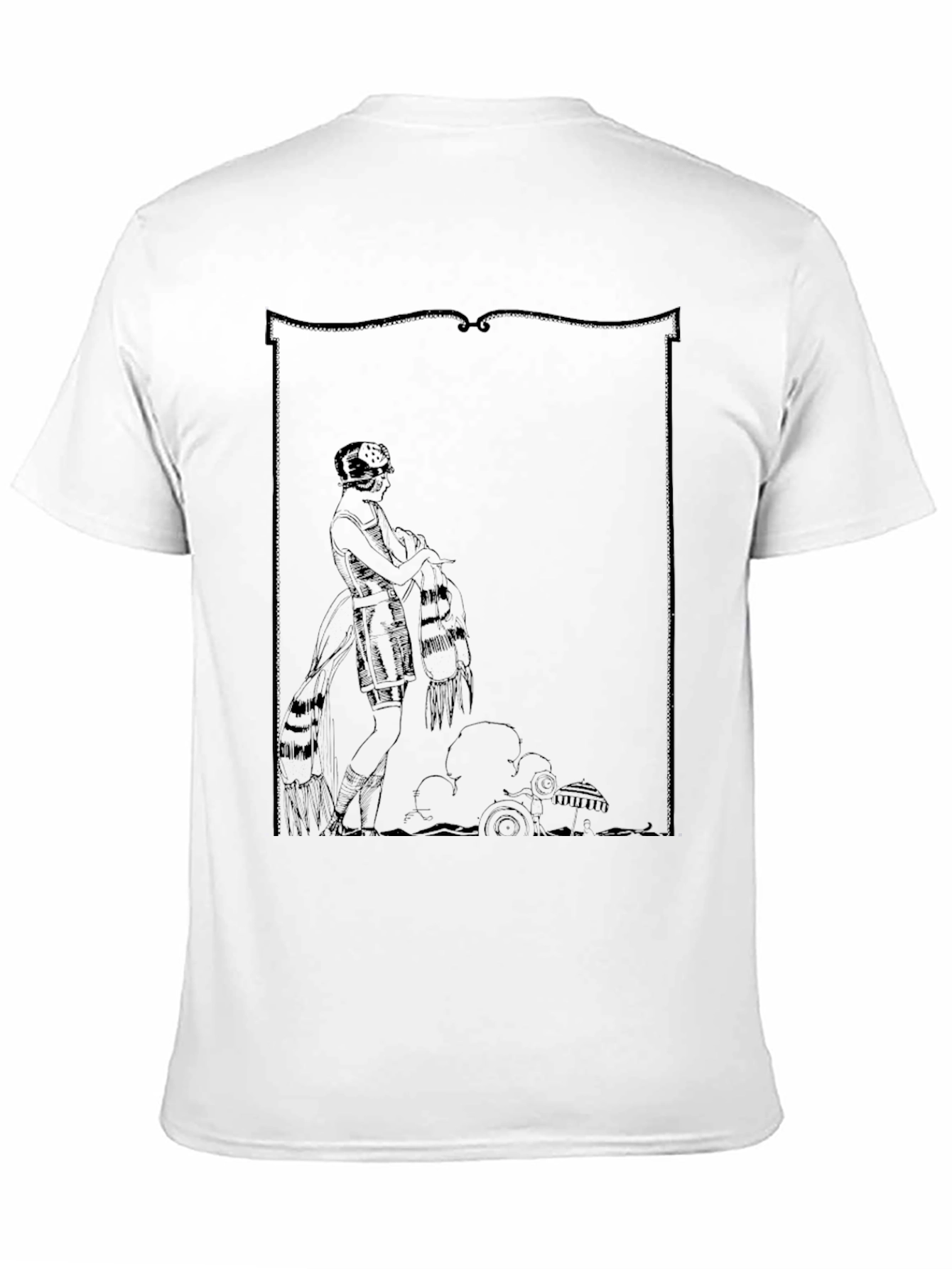 Black Vintage Art Deco Graphic Tee - Black view 11