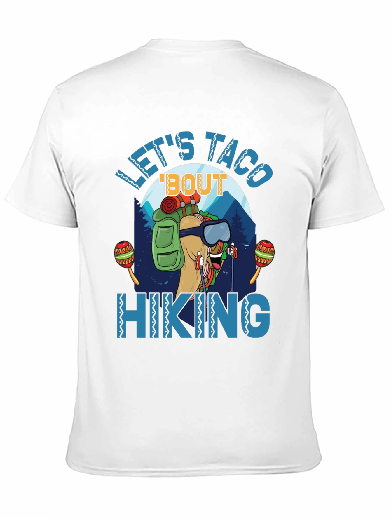 Black Let's Taco 'Bout Hiking Graphic T-Shirt view 11