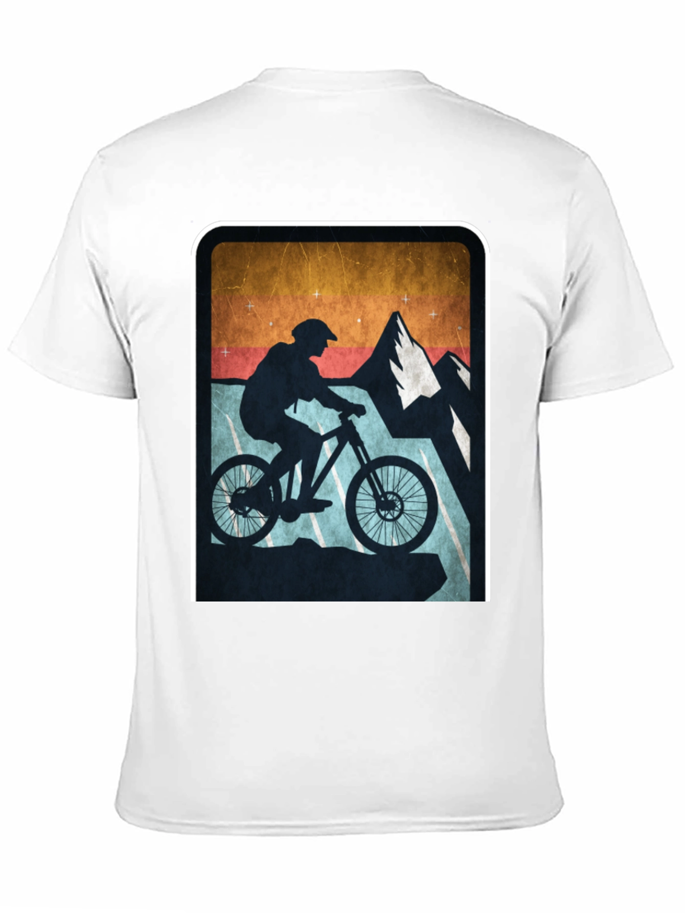 Black Mountain Biking Silhouette Graphic Tee view 11