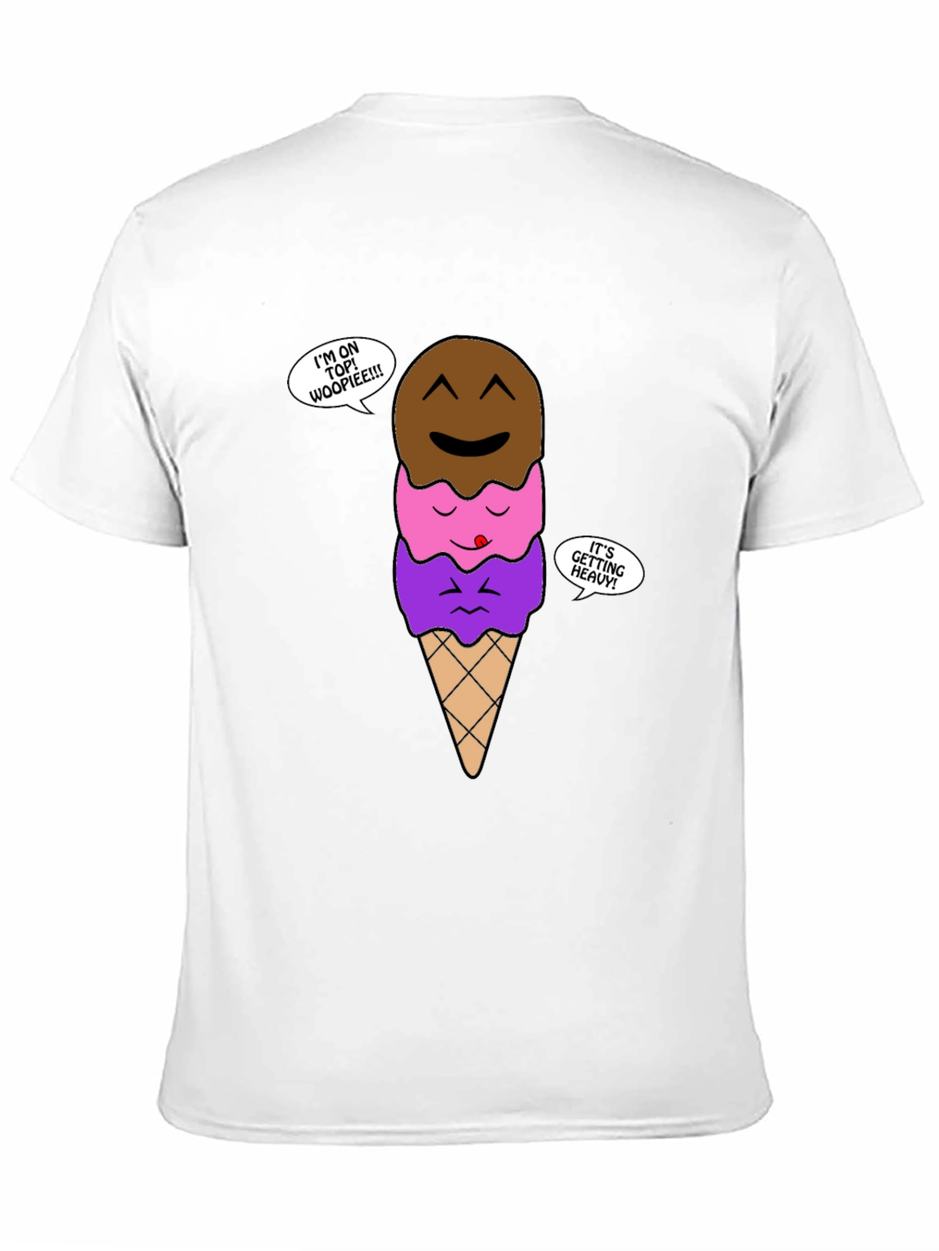 Black Cartoon Ice Cream T-Shirt view 11