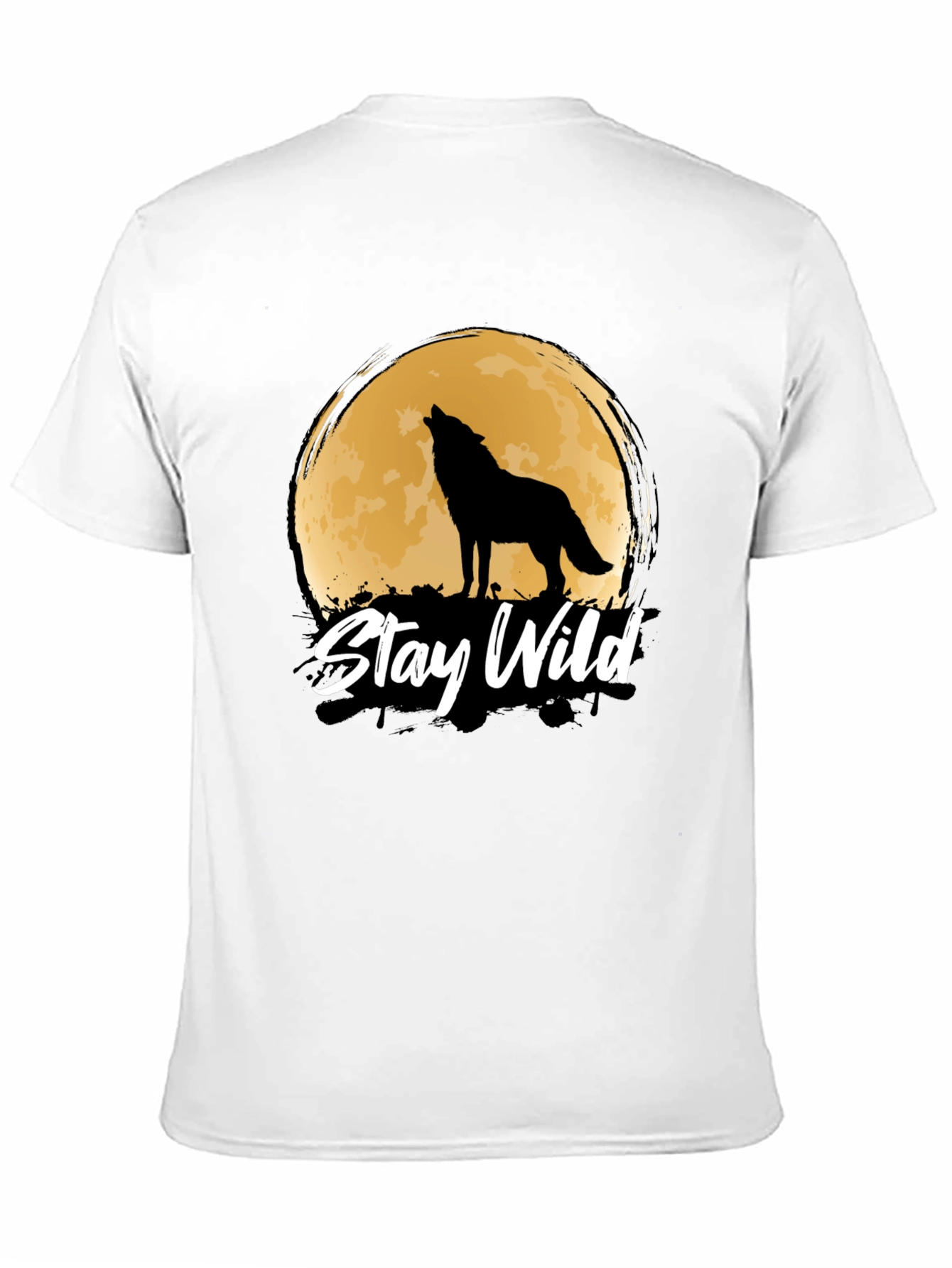 Black Stay Wild Wolf Moon Graphic Tee view 11