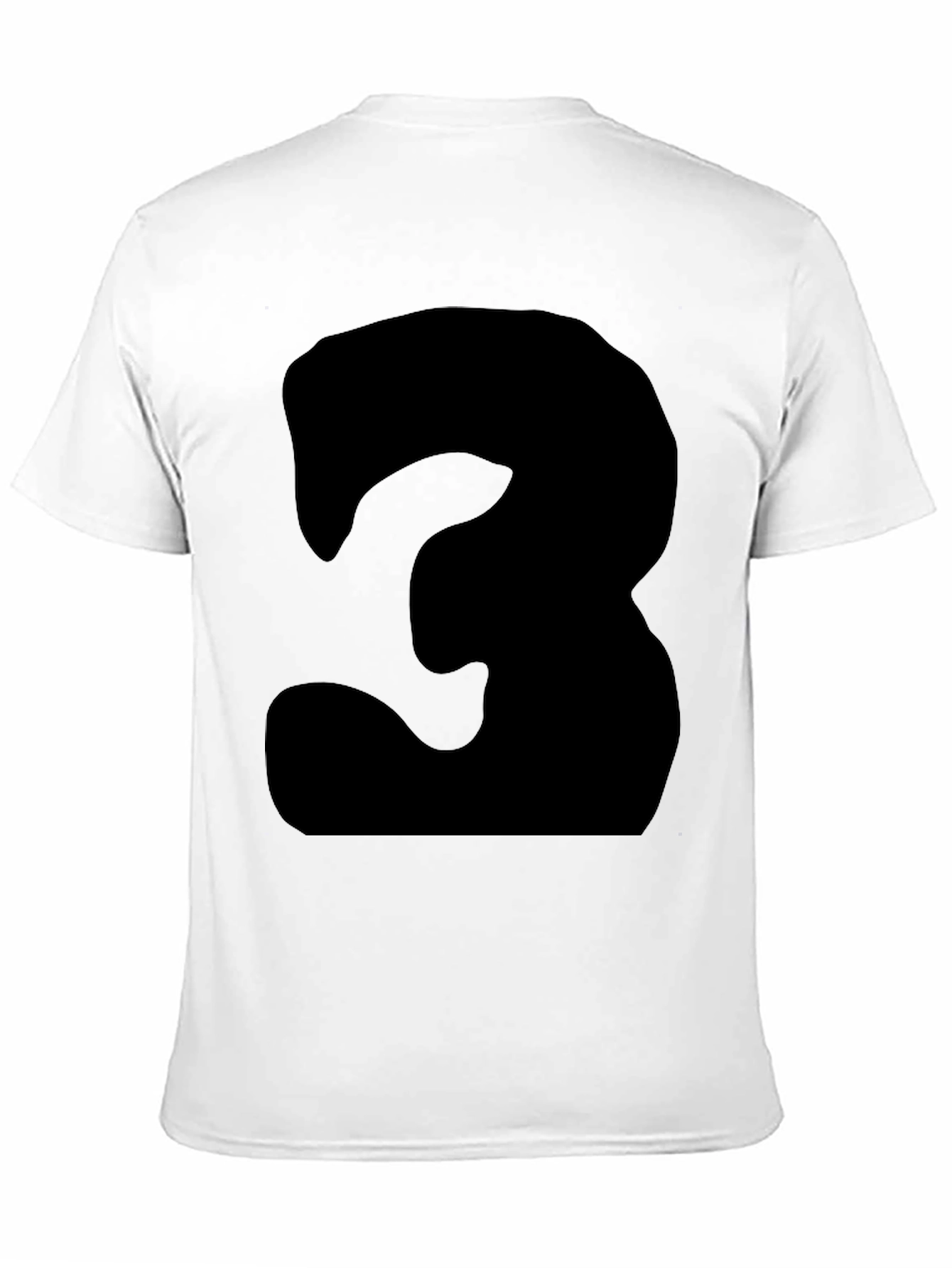 Black Men's Black T-Shirt with Bold Number '3' Design view 11