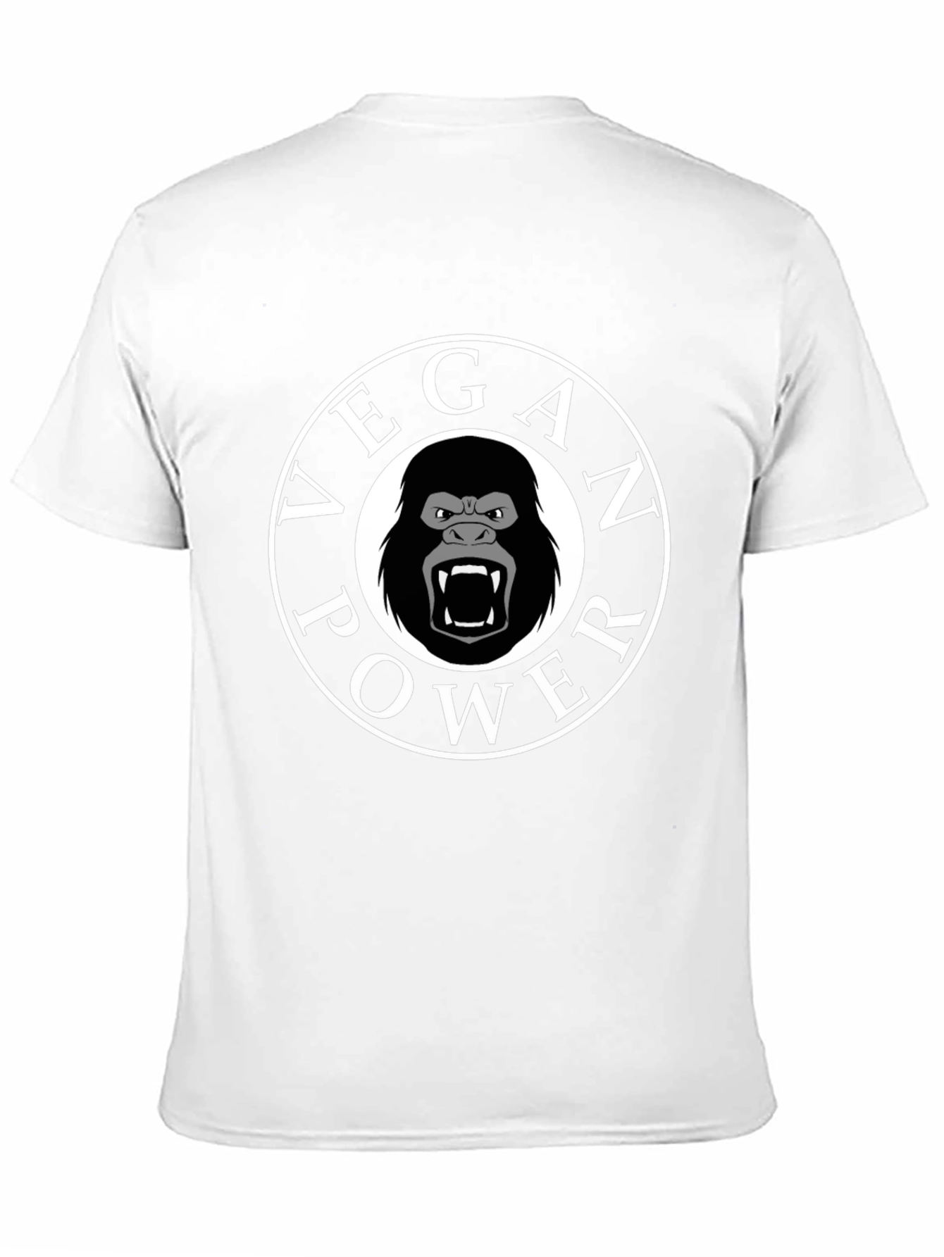 Black Vegan Power Gorilla T-Shirt - Black view 11