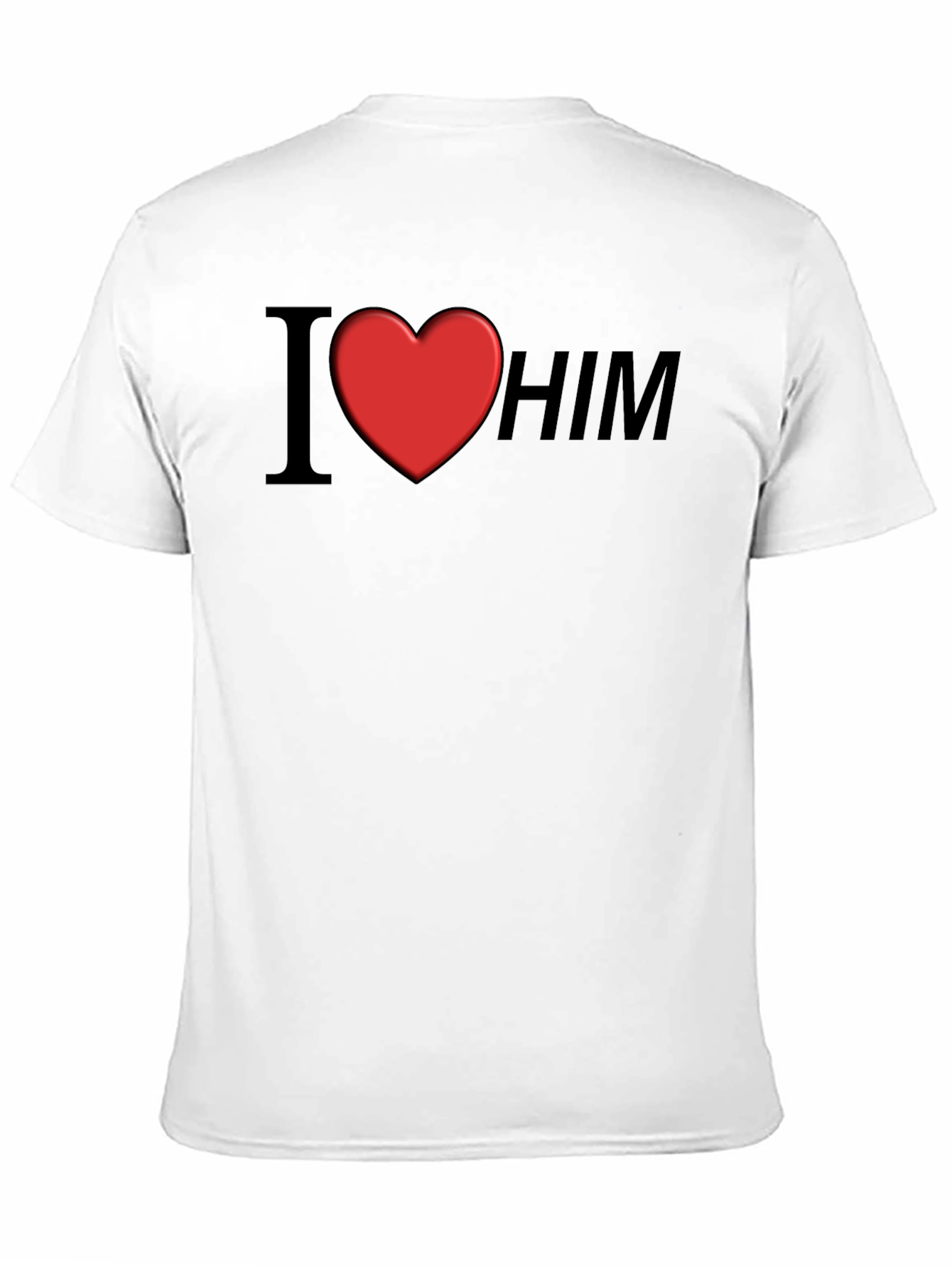 Black I Heart Him Graphic Tee - Black Unisex T-Shirt view 11