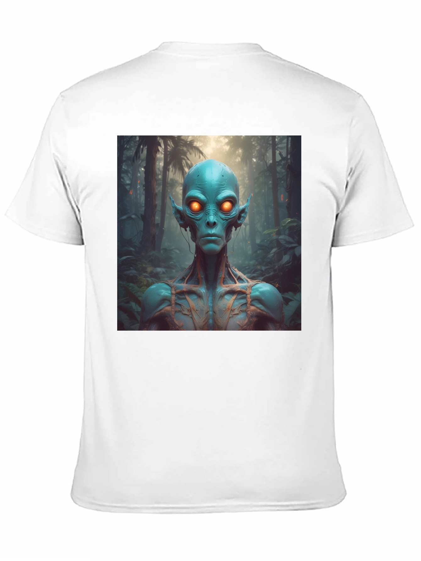 Black Alien Portrait Black T-Shirt view 11