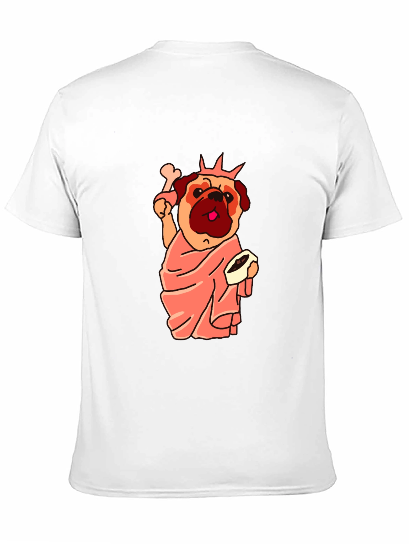 Black Statue of Liberty Pug Graphic Tee view 11