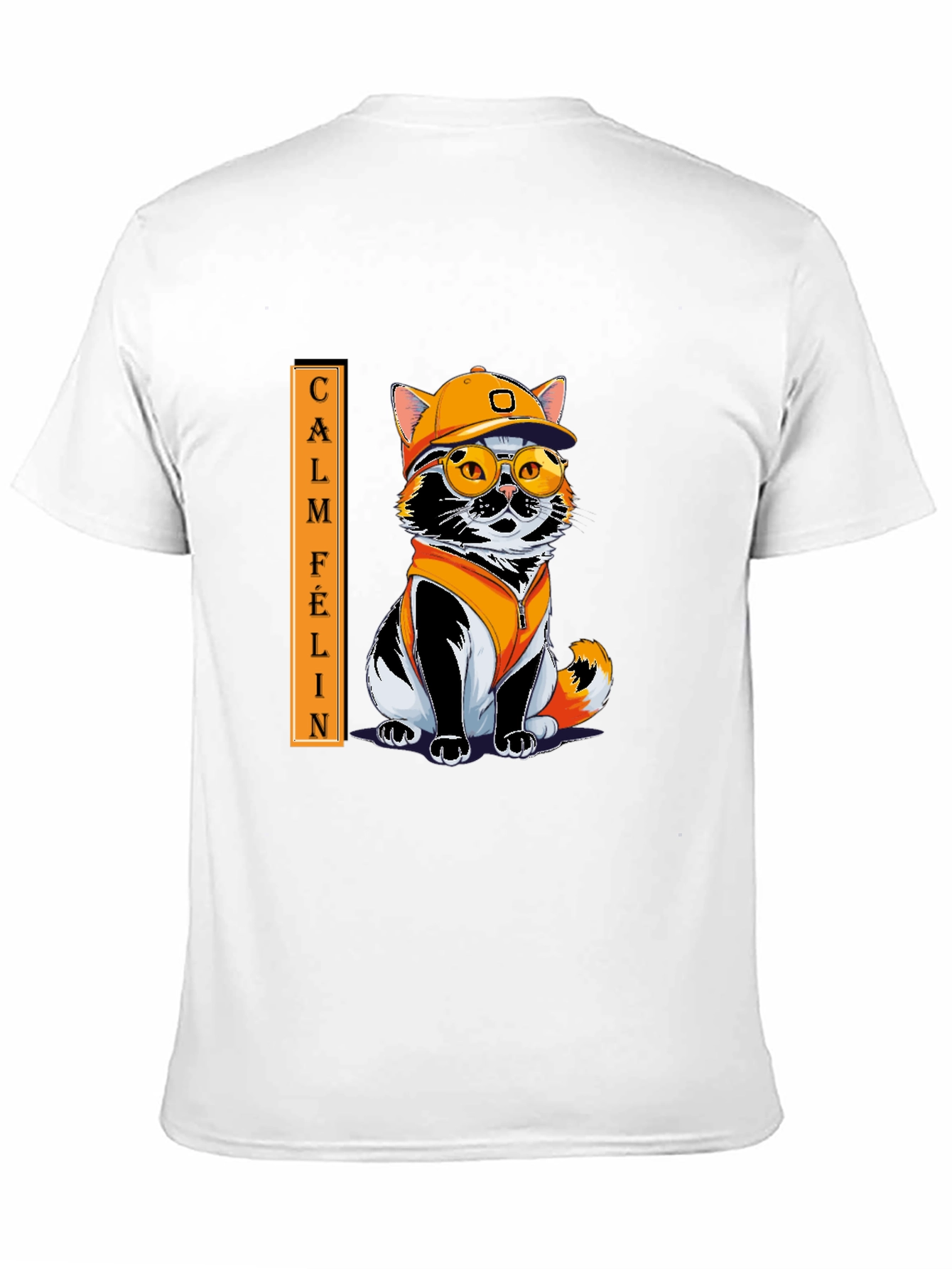 Black Calm Felin Cat T-Shirt: Cool Cat with Style view 11