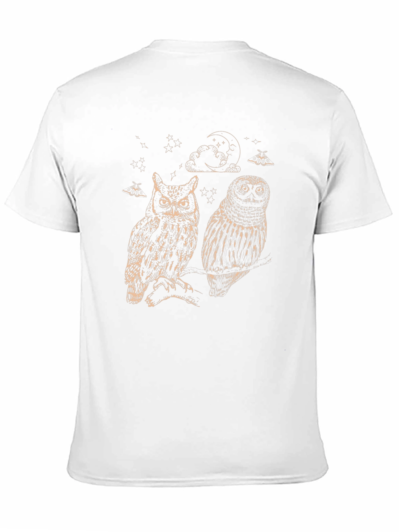 Black Two Owls Graphic Print Black T-Shirt view 11