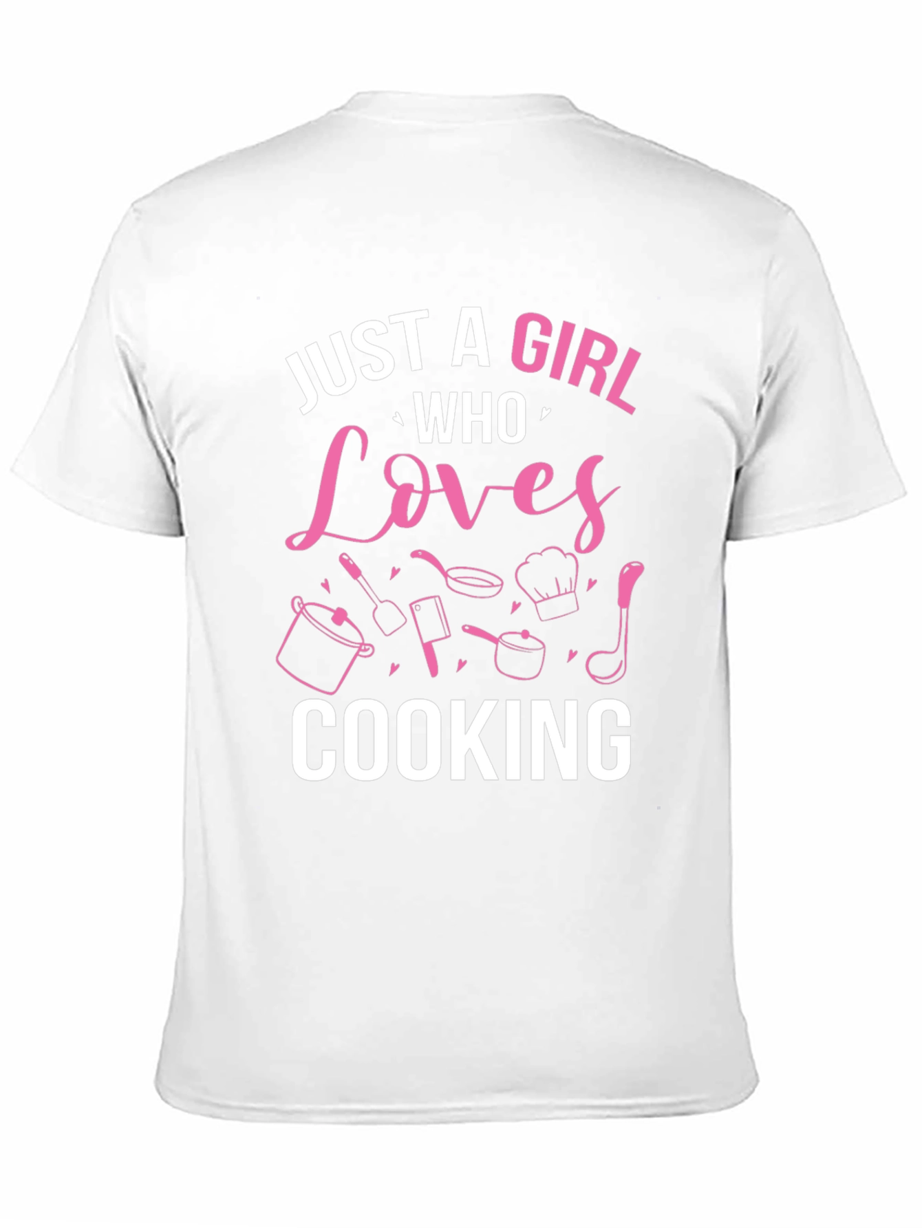 Black Just A Girl Who Loves Cooking - Funny T-Shirt view 11