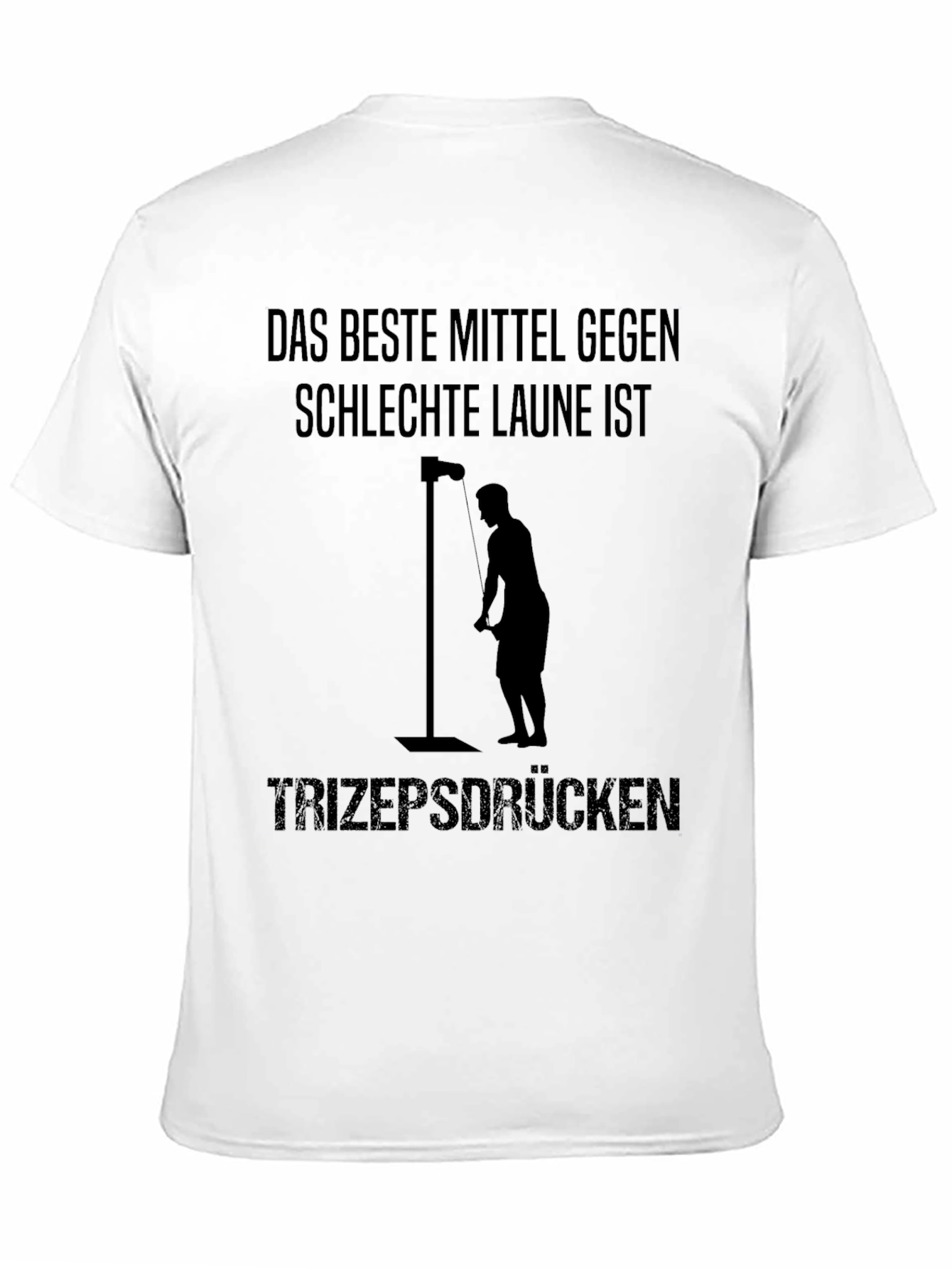 Black Funny Gym T-Shirt: Triceps Workout Mood Booster view 11