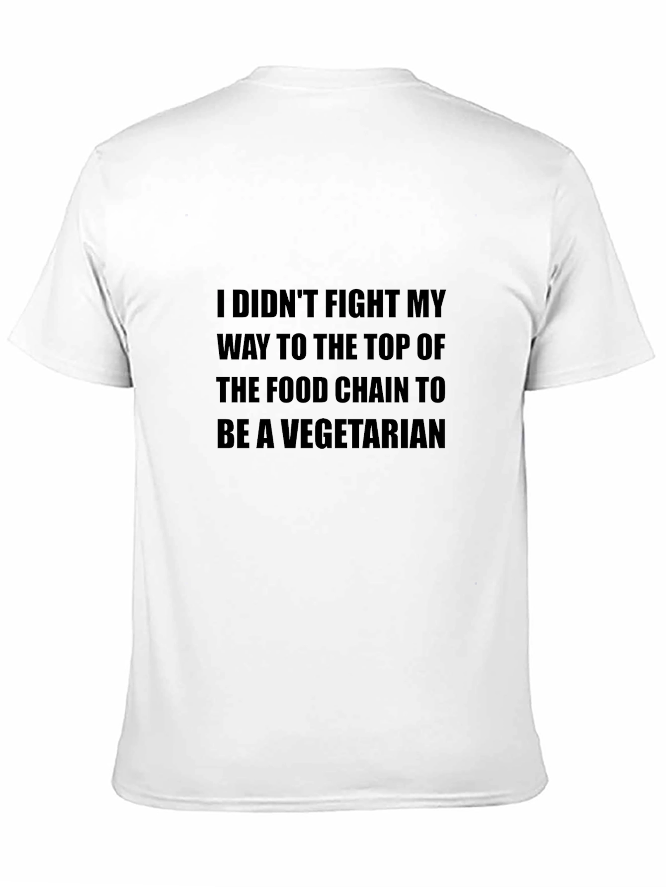 Black Funny Vegetarian T-Shirt - Food Chain Top view 11