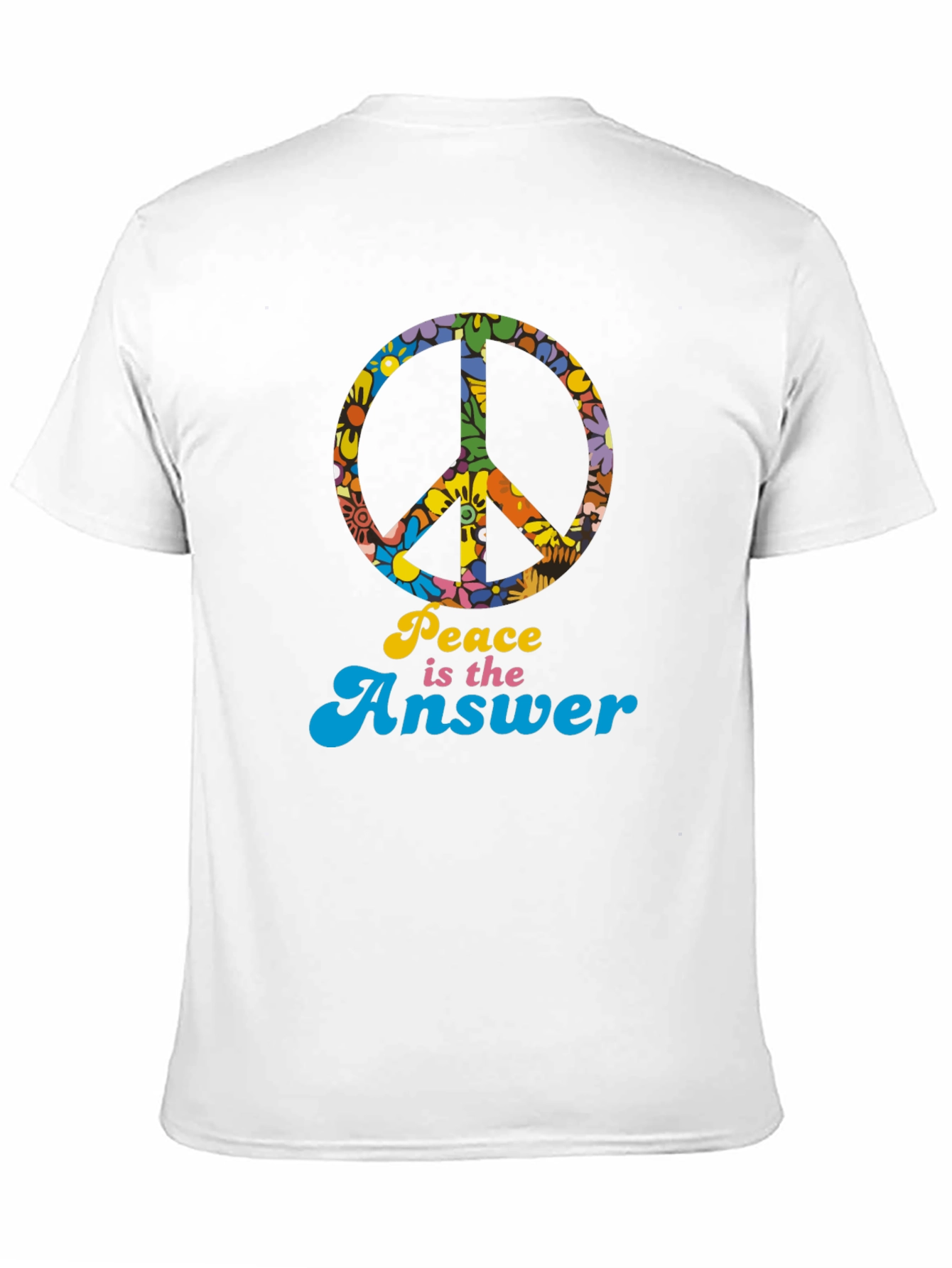Black Retro "Peace is the Answer" Graphic T-Shirt view 11