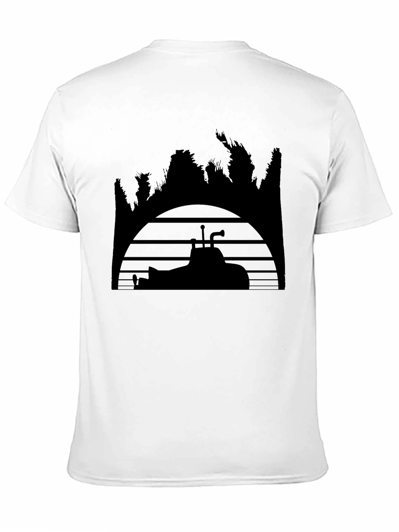 Black Retro Submarine Graphic T-Shirt - Black view 11